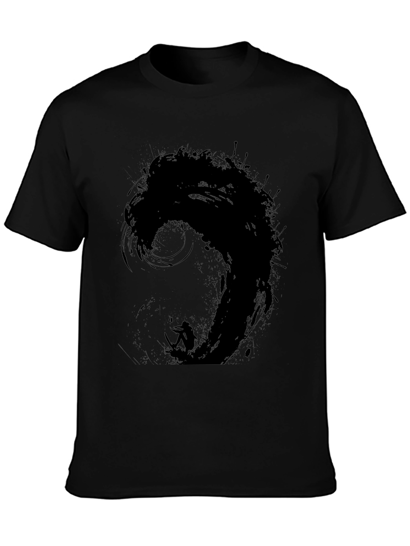 Black Wave Surfer Graphic Tee