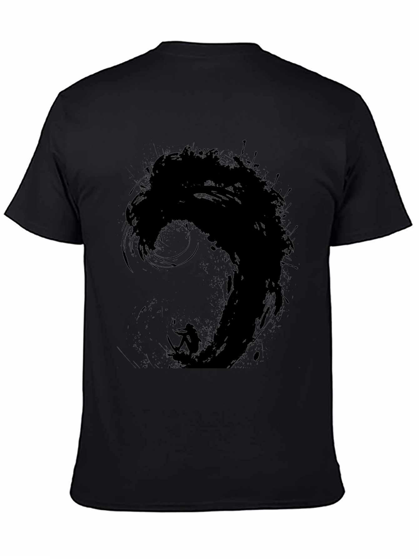 Black Wave Surfer Graphic Tee