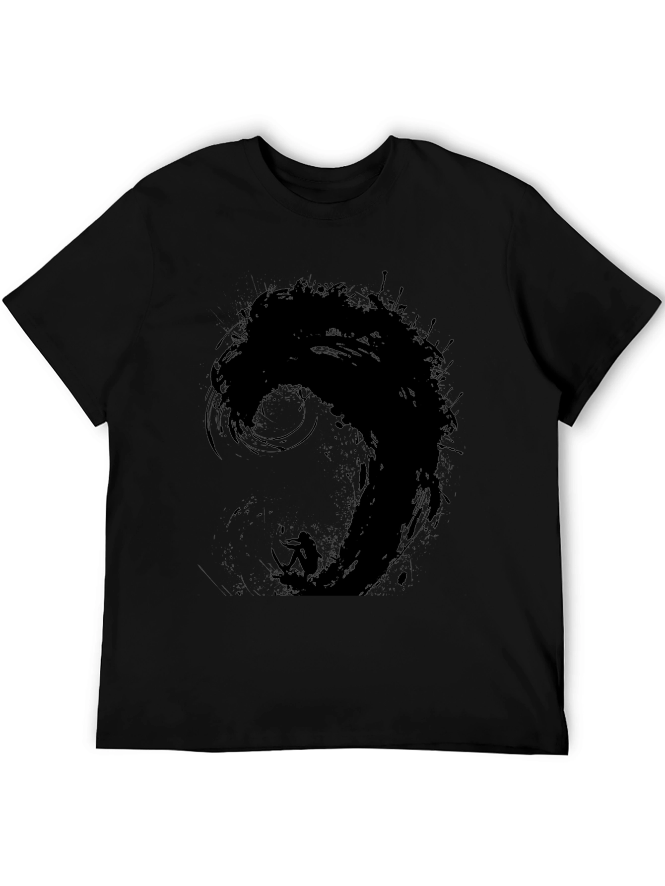 Black Wave Surfer Graphic Tee