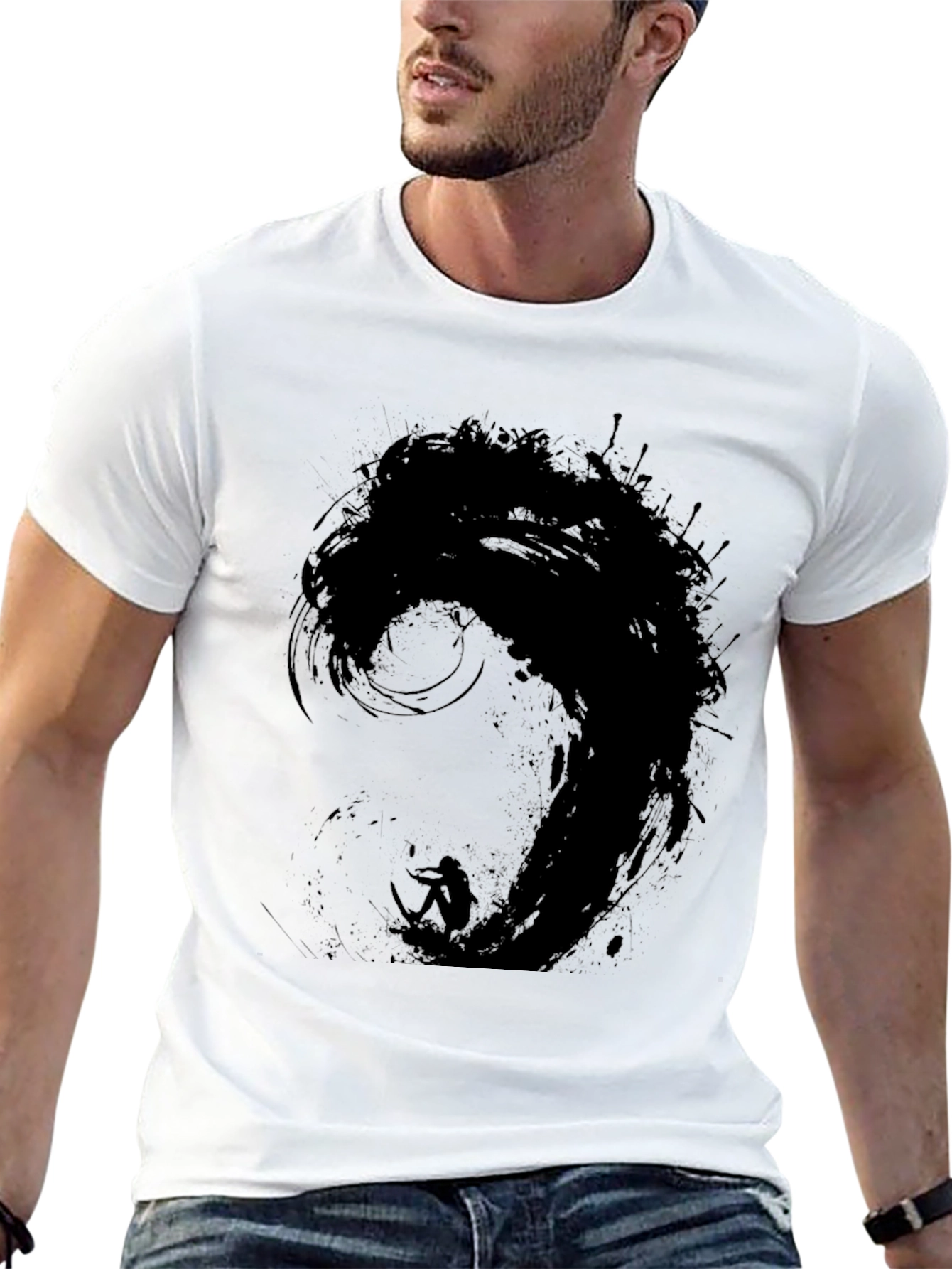 Black Wave Surfer Graphic Tee