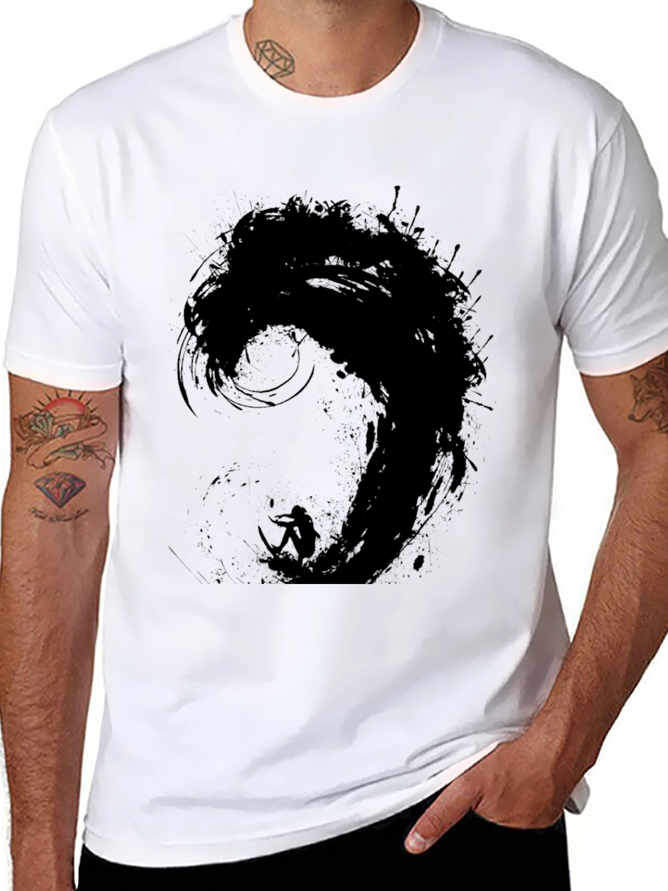 Black Wave Surfer Graphic Tee