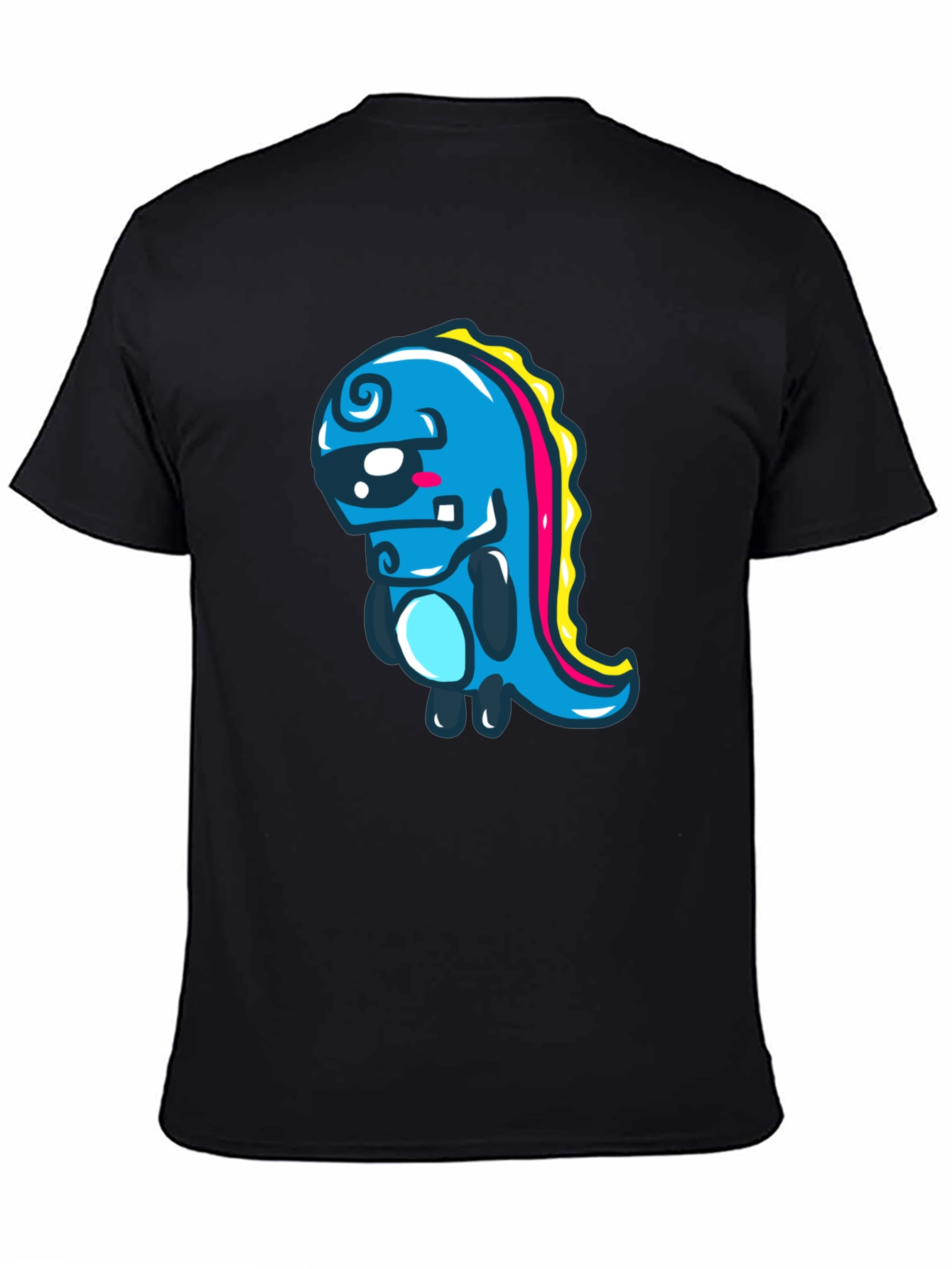 Cartoon Dinosaur Graphic Black T-Shirt
