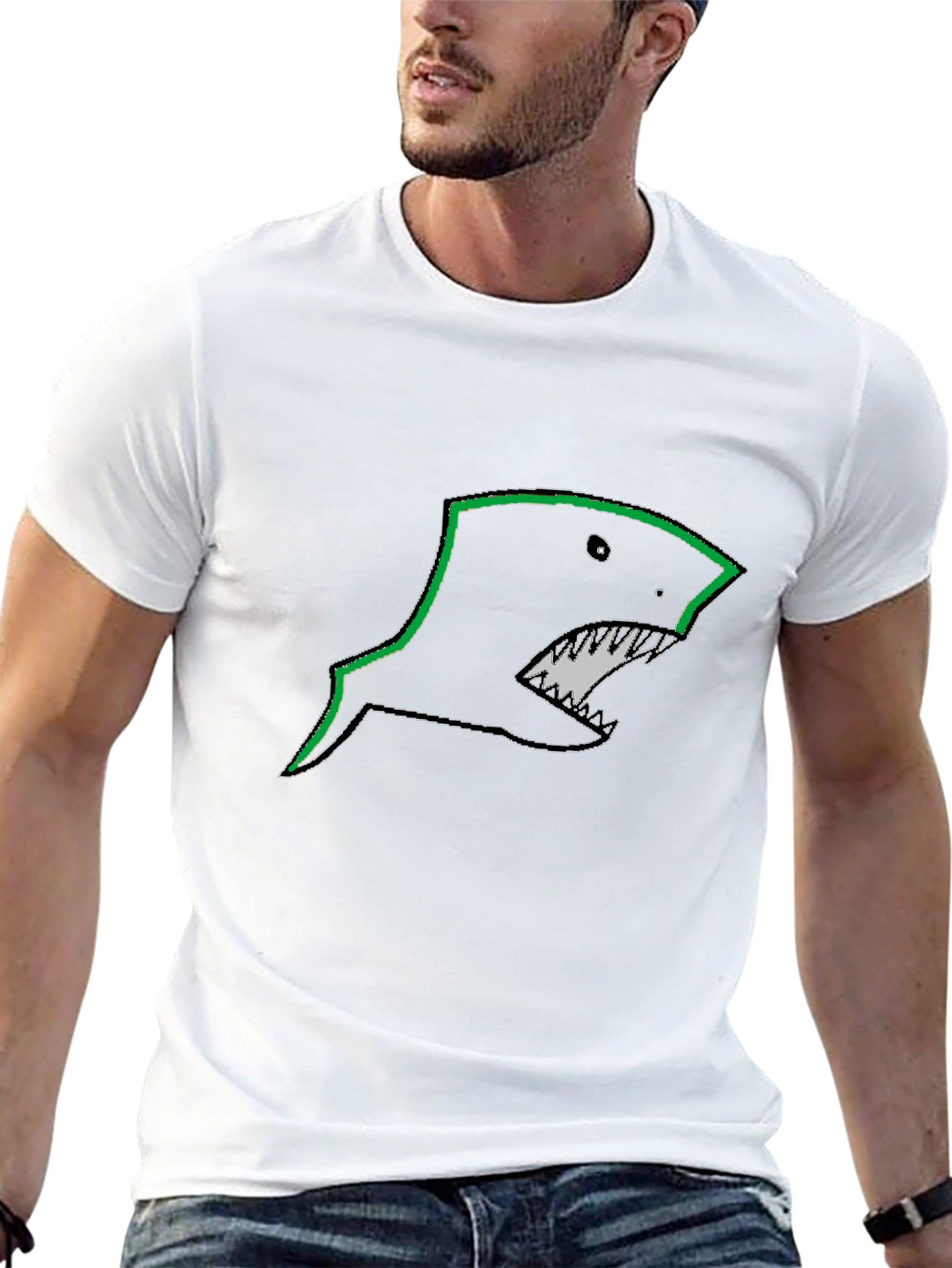 Black Shark Graphic Tee - Edgy Style