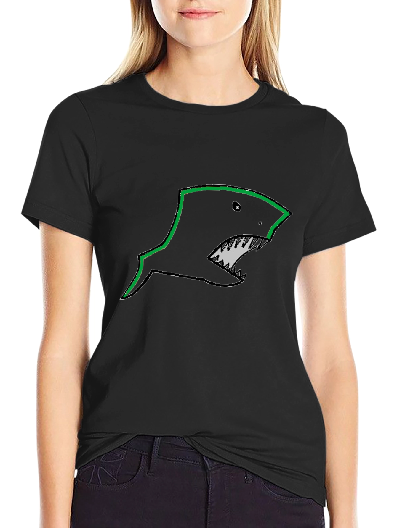 Black Shark Graphic Tee - Edgy Style
