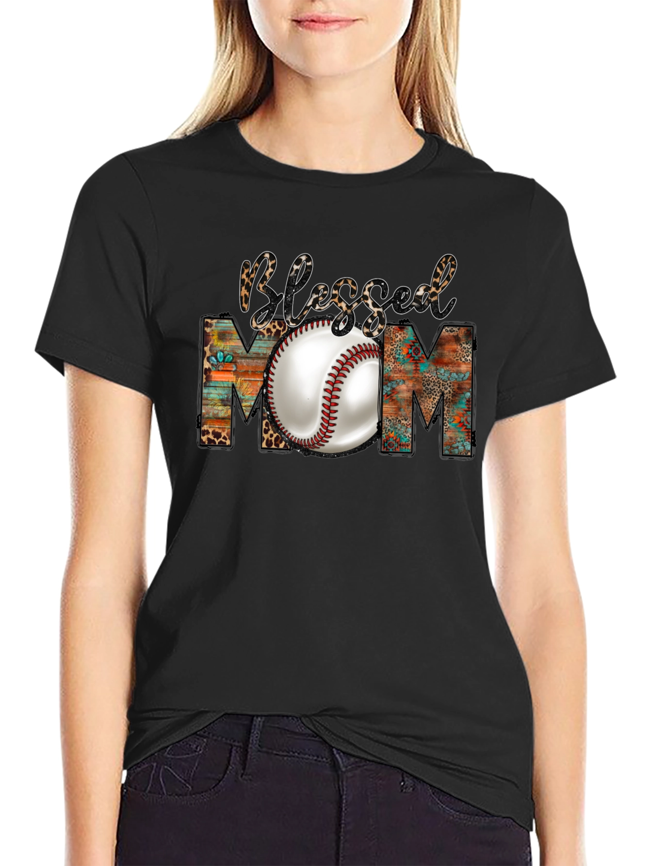 Blessed Mom Baseball T-Shirt