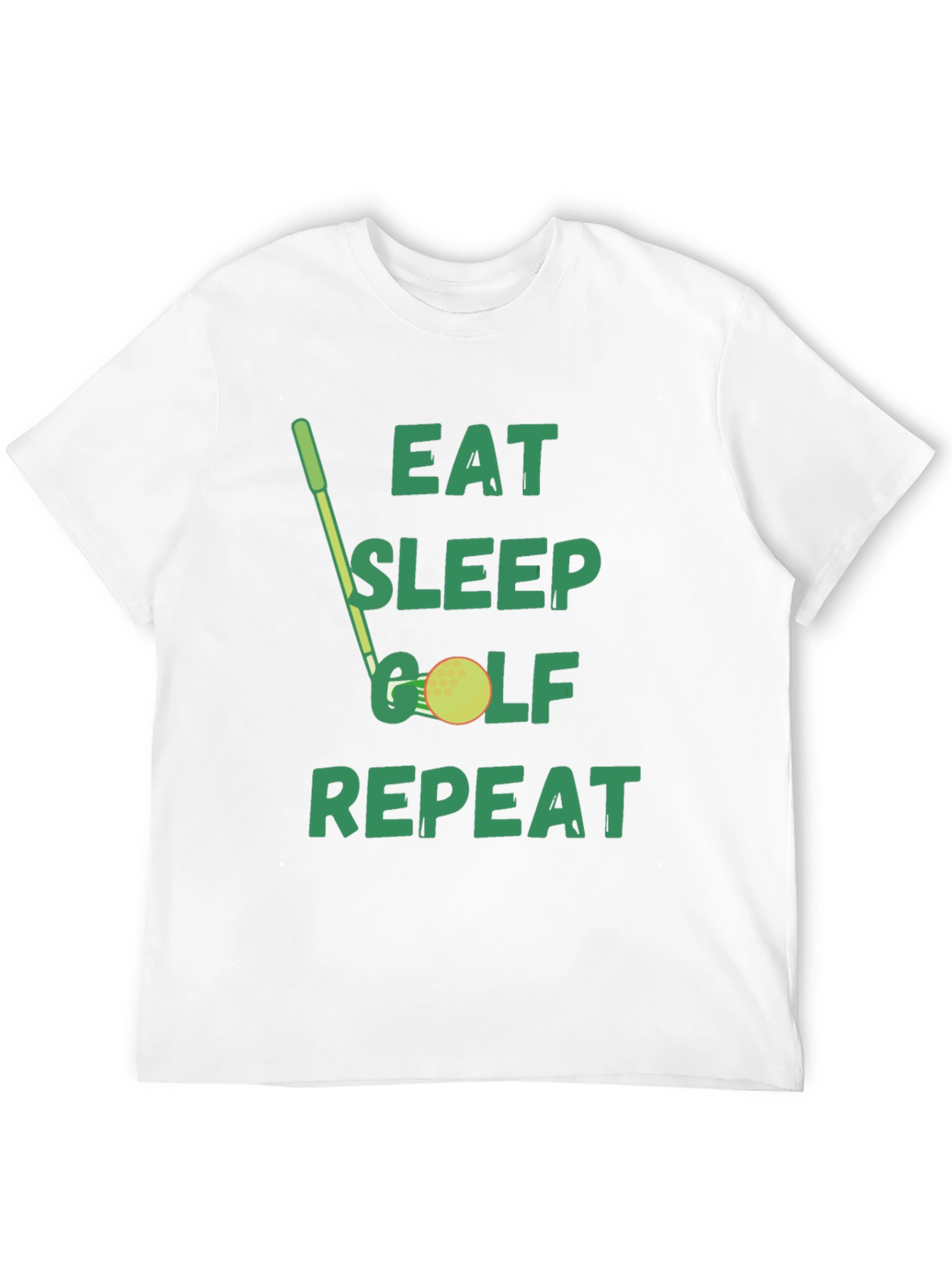 Eat Sleep Golf Repeat Black Graphic Tee