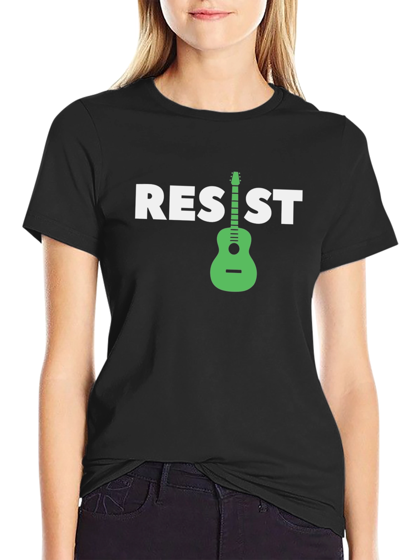 Resist Graphic T-Shirt with Guitar