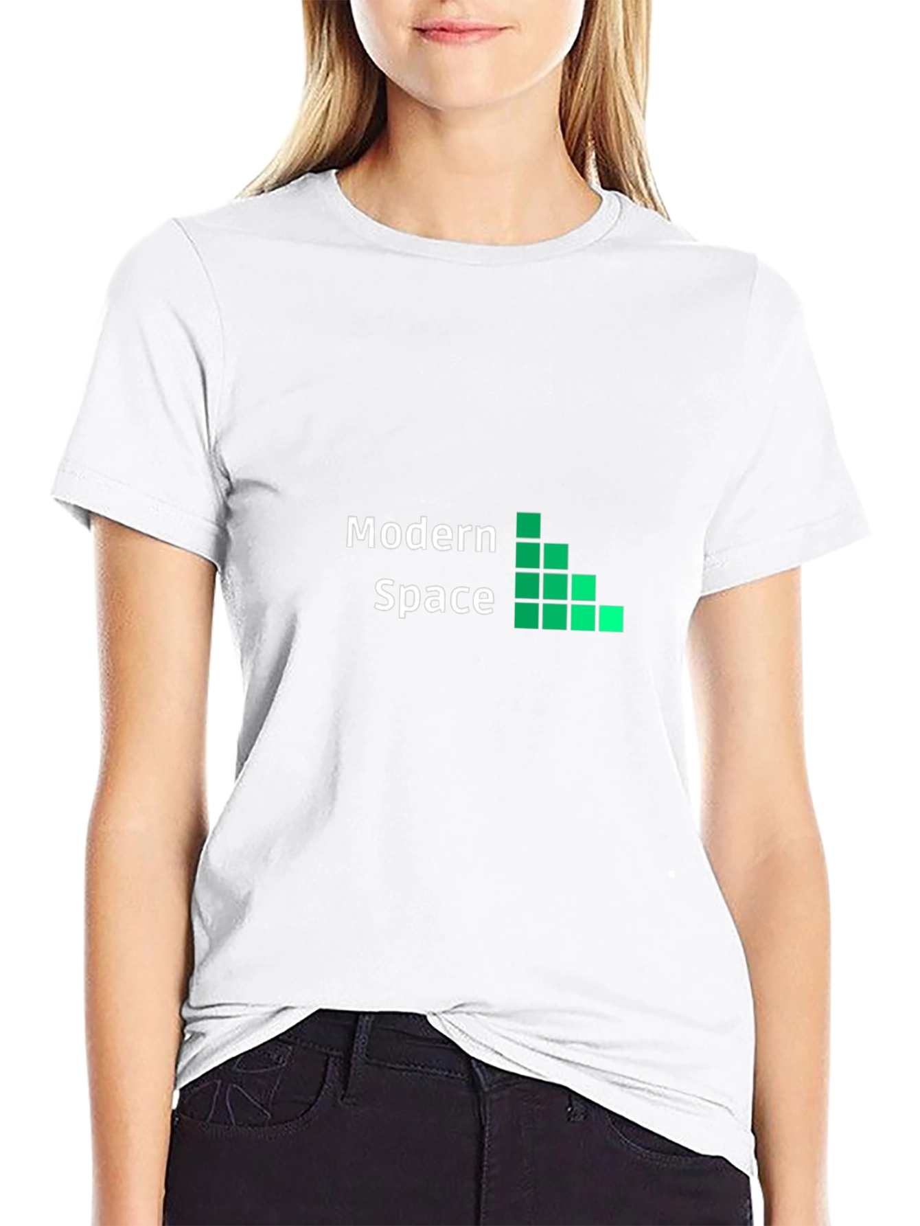 Modern Space Black Graphic Tee for Men
