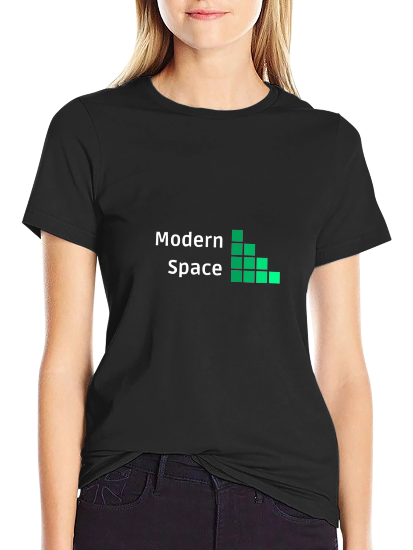 Modern Space Black Graphic Tee for Men
