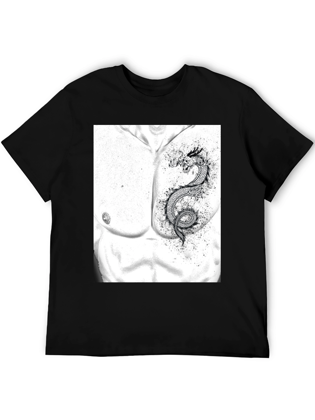 Dragon Chest Graphic Black T-Shirt