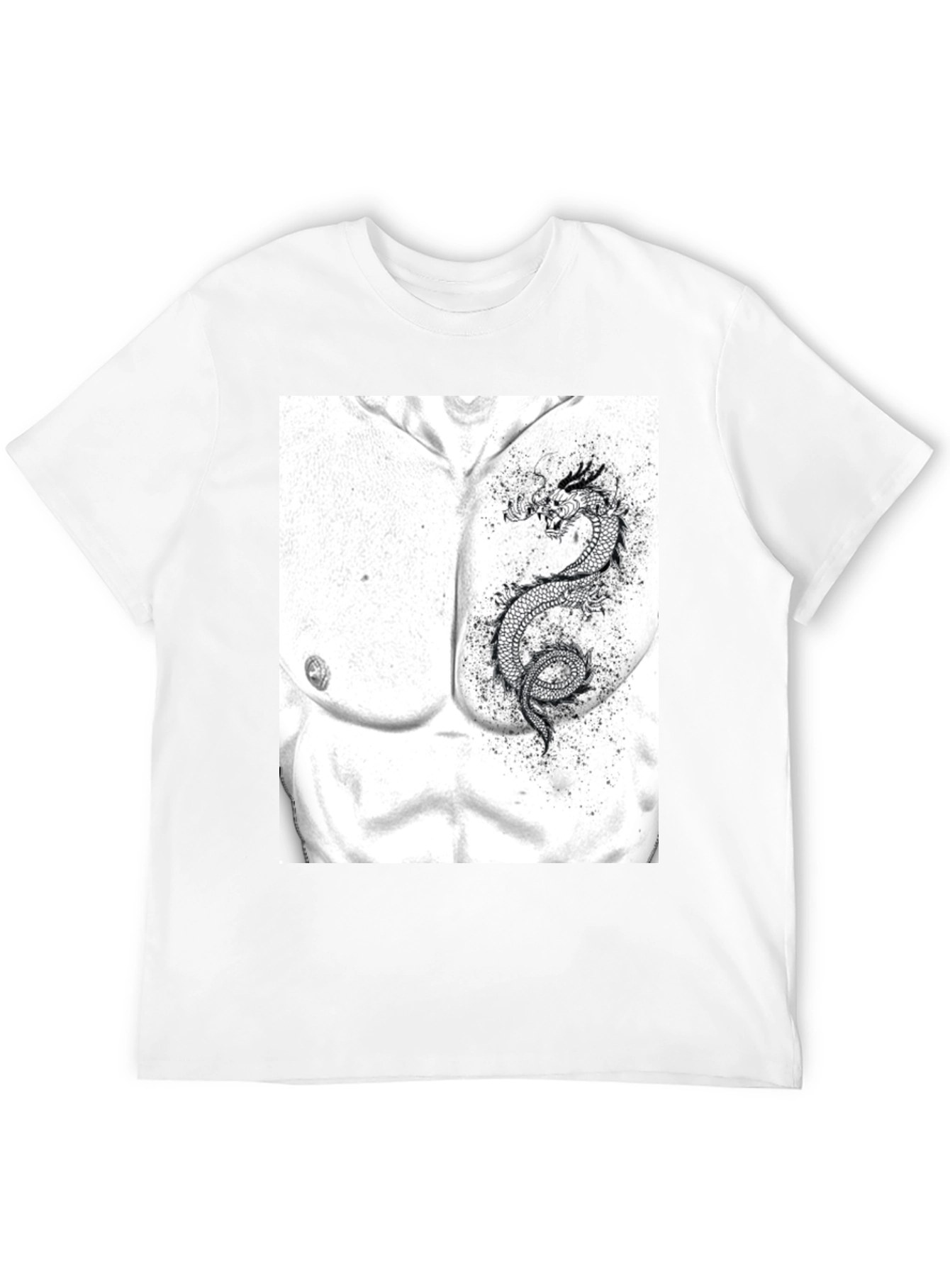 Dragon Chest Graphic Black T-Shirt