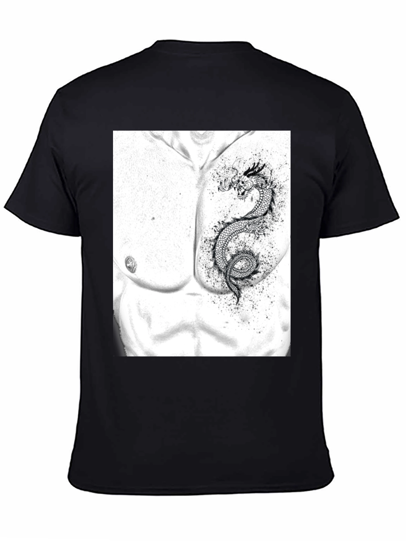 Dragon Chest Graphic Black T-Shirt