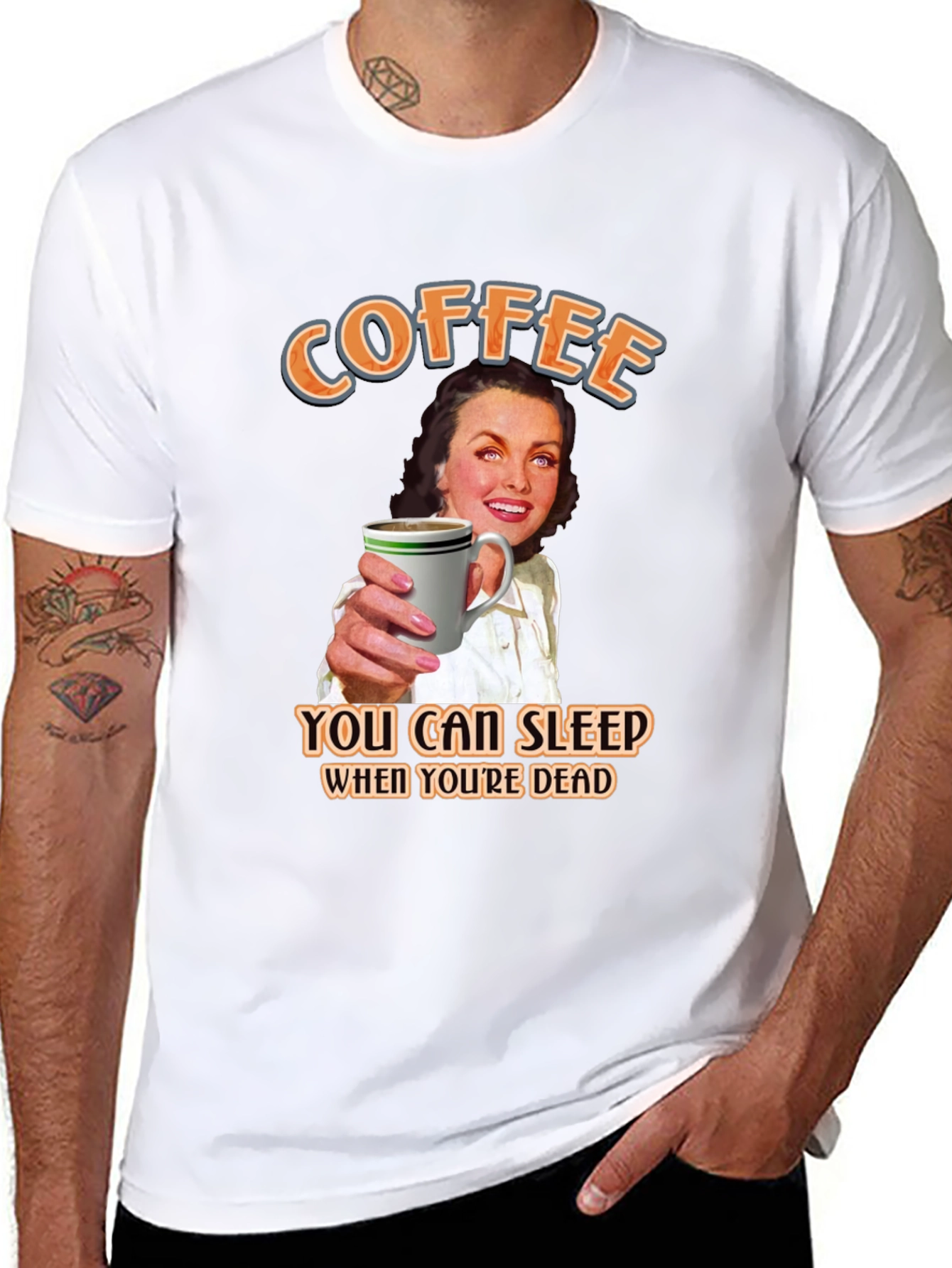 Coffee Lovers T-Shirt: Sleep When Youre Dead!