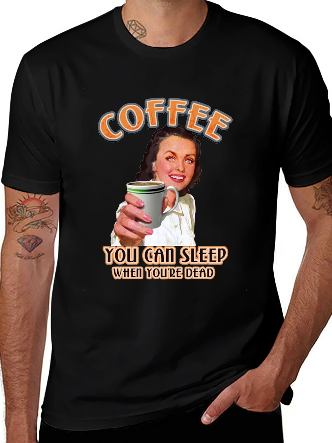 Coffee Lovers T-Shirt: Sleep When Youre Dead!
