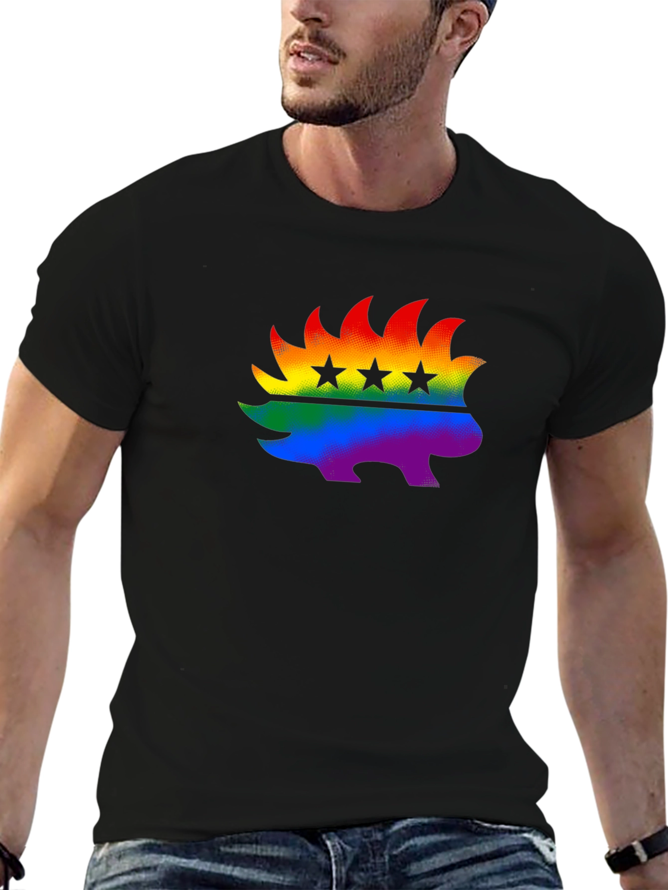 Rainbow Libertarian Porcupine T-Shirt