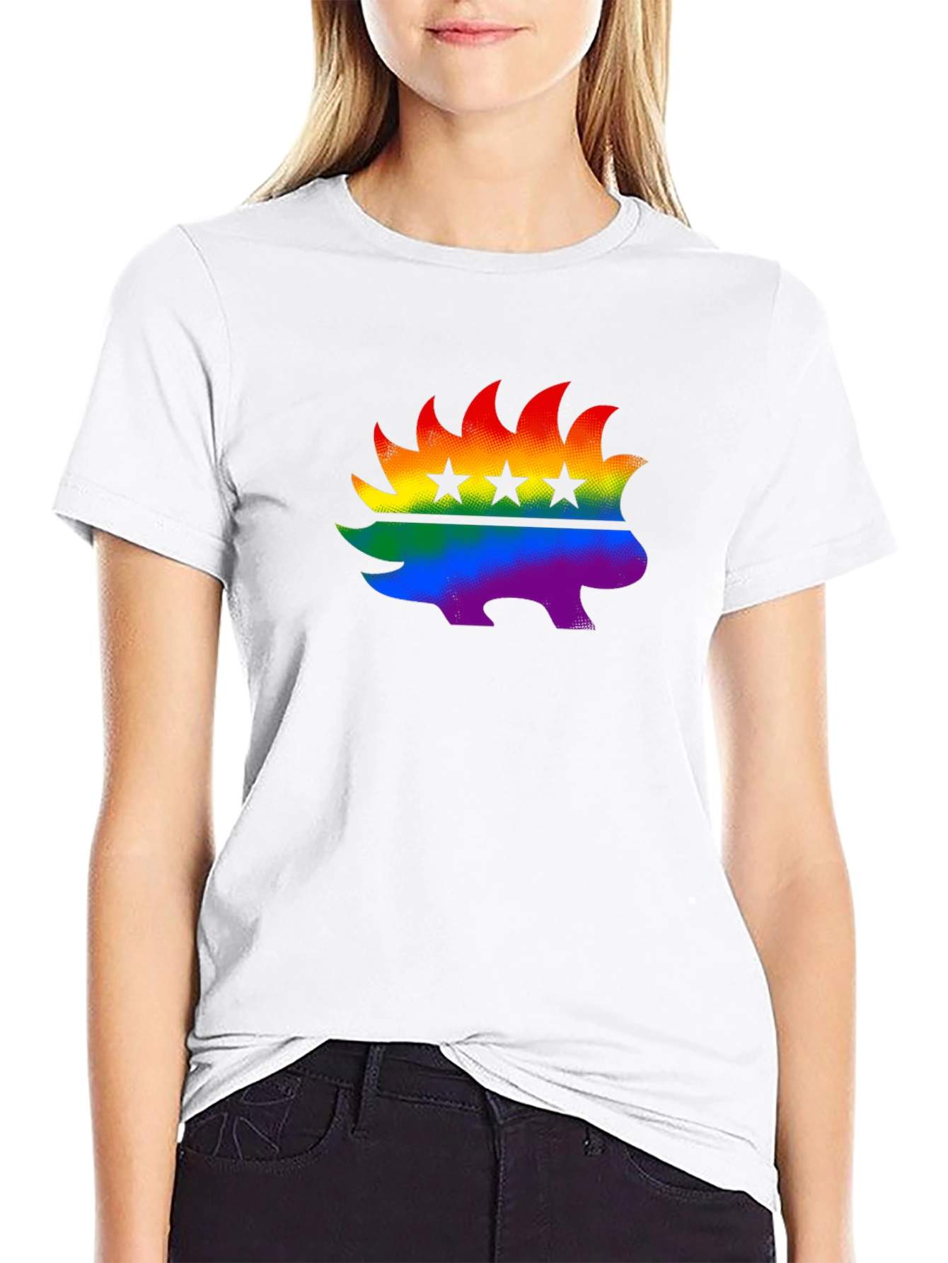 Rainbow Libertarian Porcupine T-Shirt