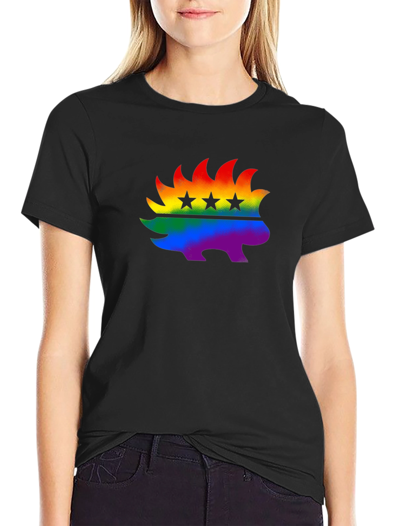 Rainbow Libertarian Porcupine T-Shirt