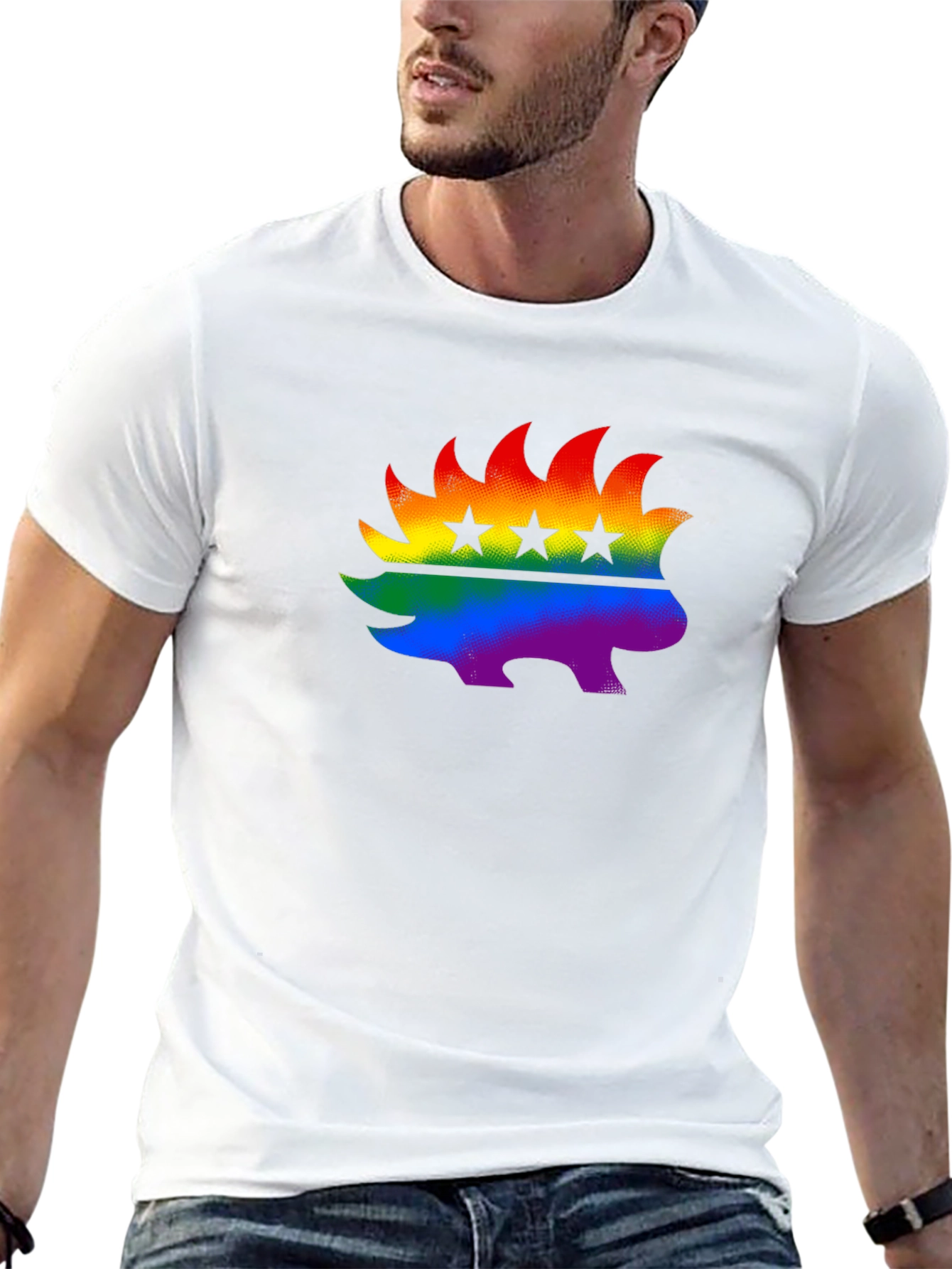 Rainbow Libertarian Porcupine T-Shirt