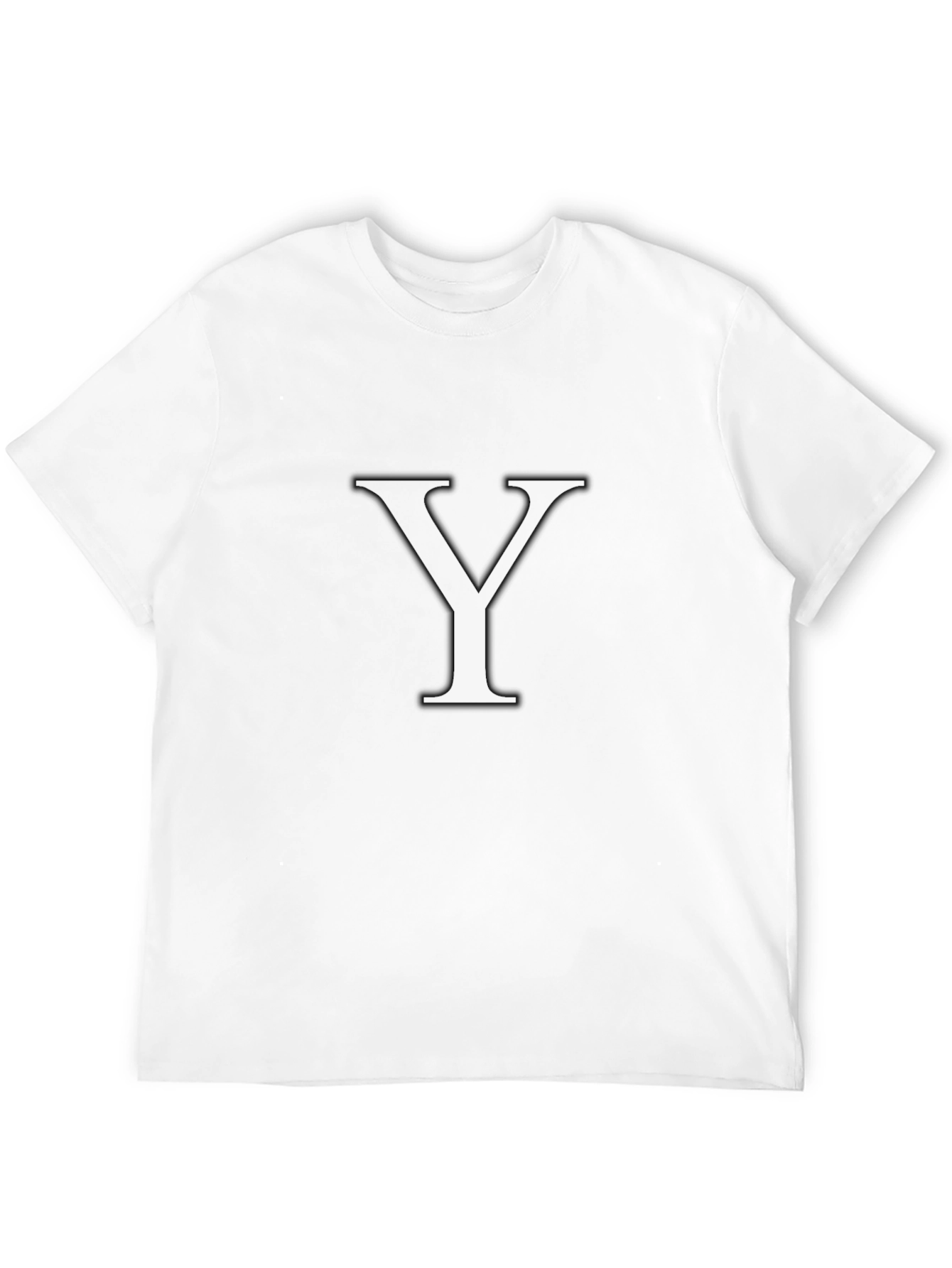 Monogram Y Black T-Shirt - Custom Initial Tee