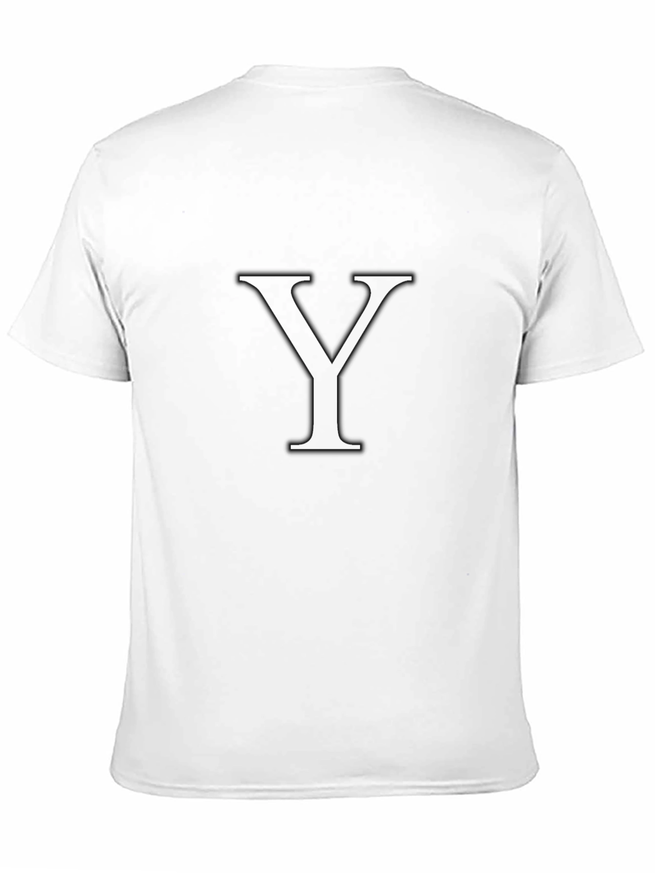 Monogram Y Black T-Shirt - Custom Initial Tee