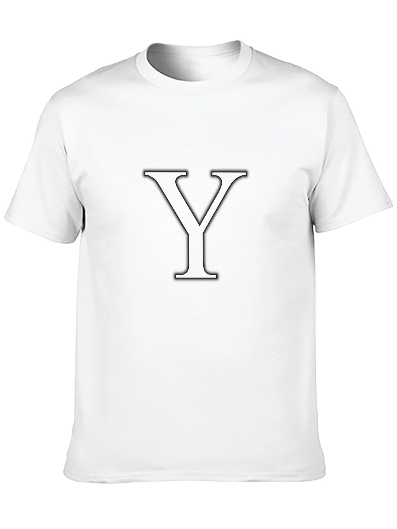 Monogram Y Black T-Shirt - Custom Initial Tee