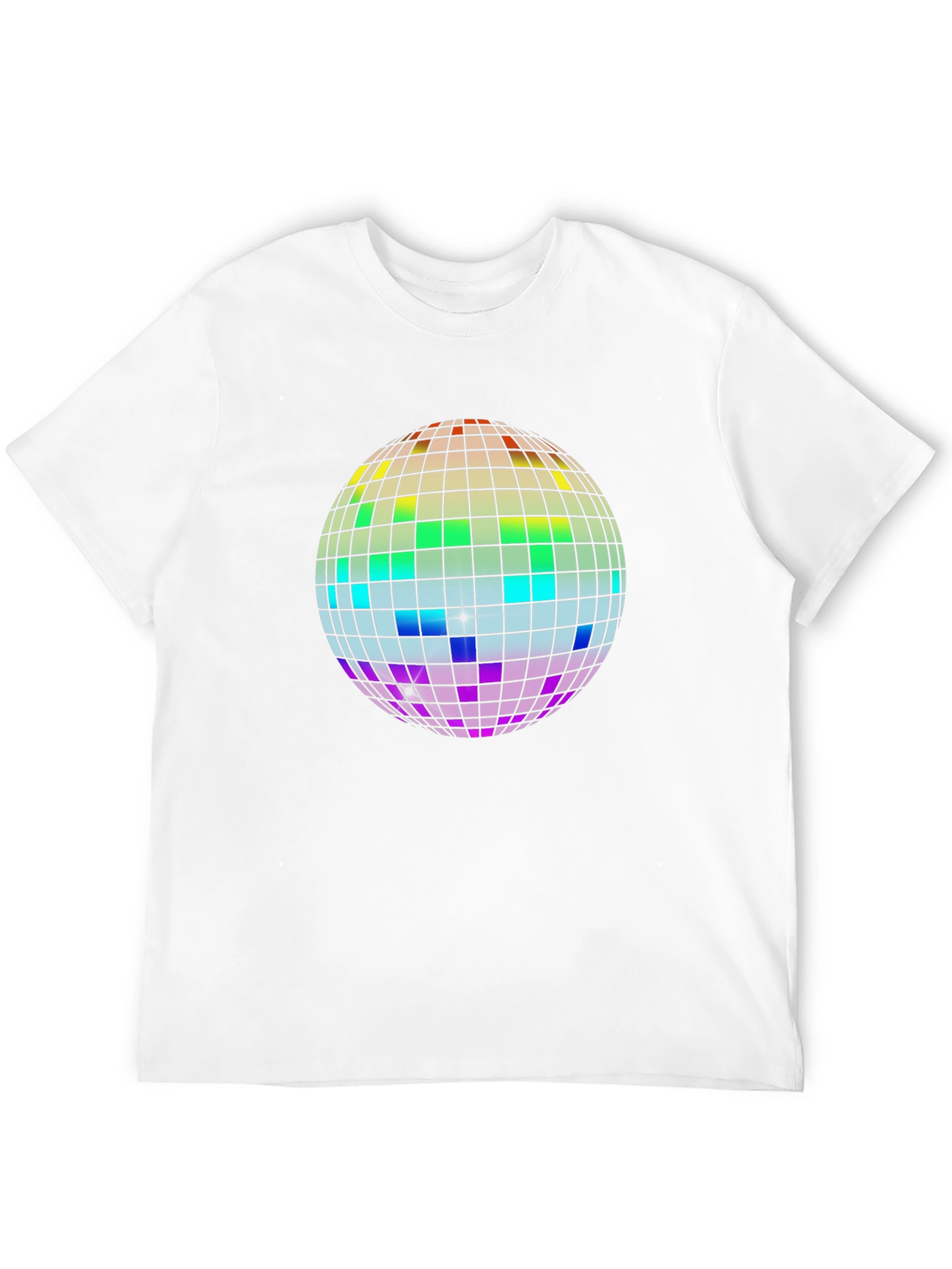Rainbow Disco Ball Graphic Tee - Black