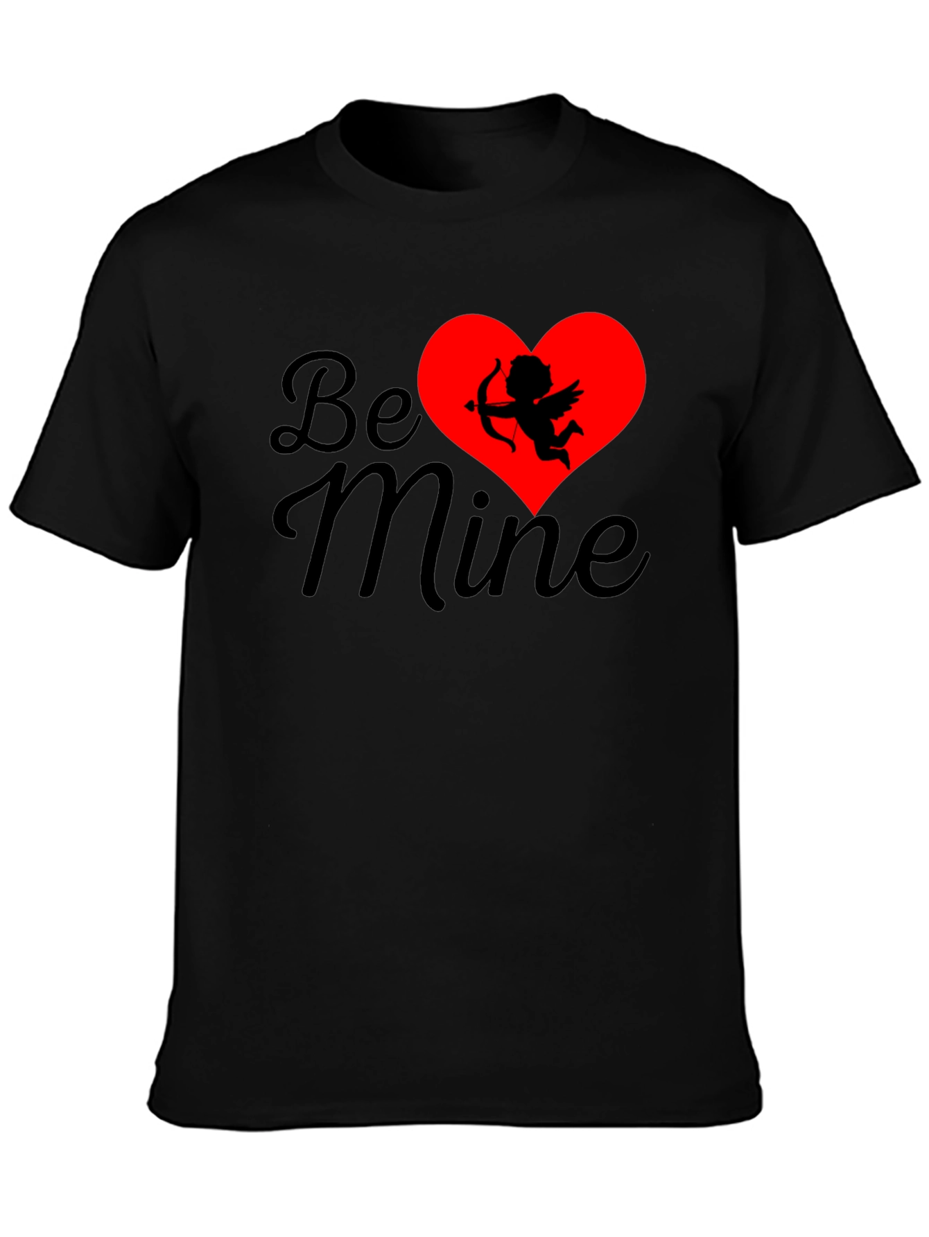 Be Mine Cupid Graphic Tee - Black