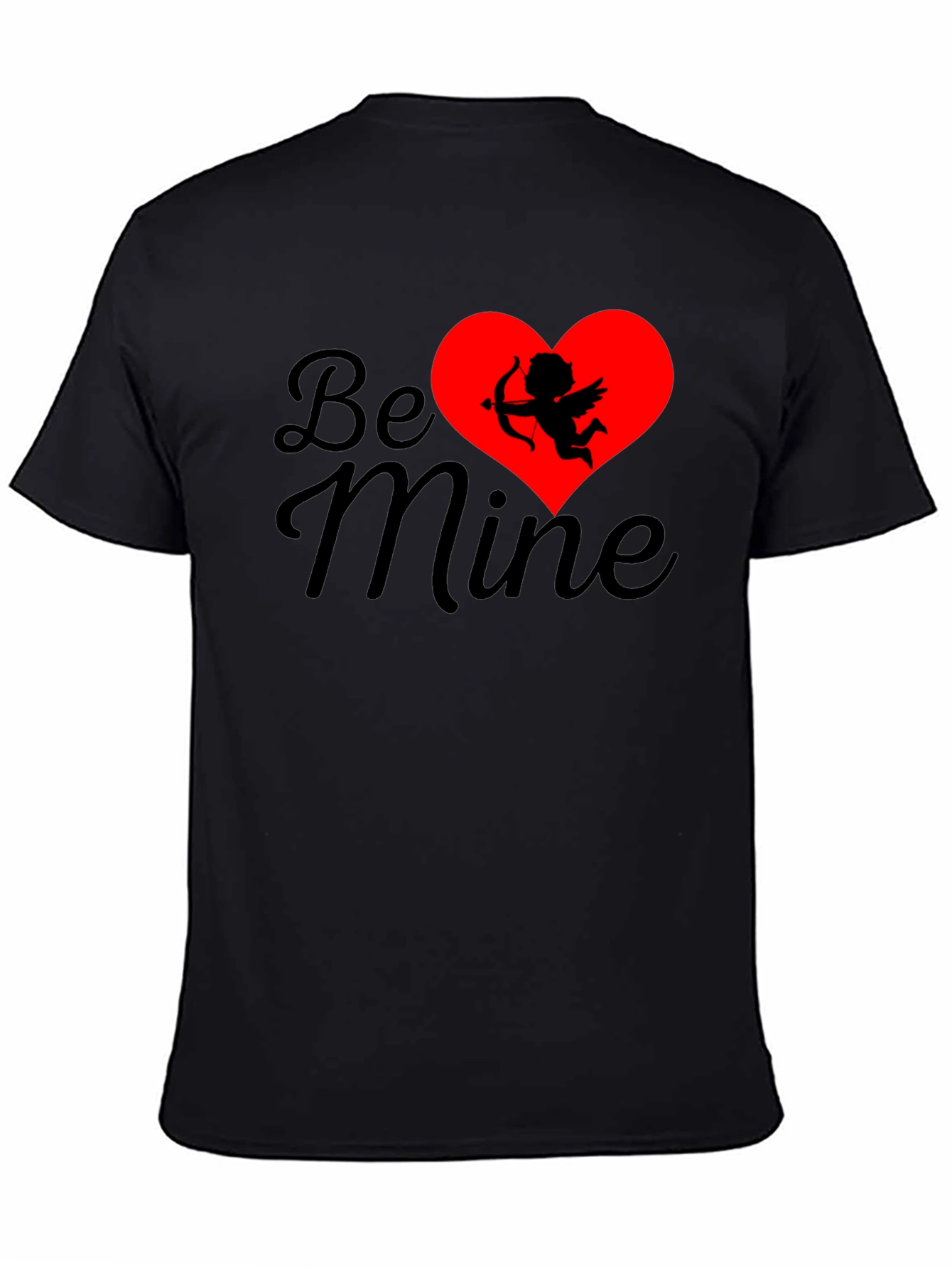 Be Mine Cupid Graphic Tee - Black