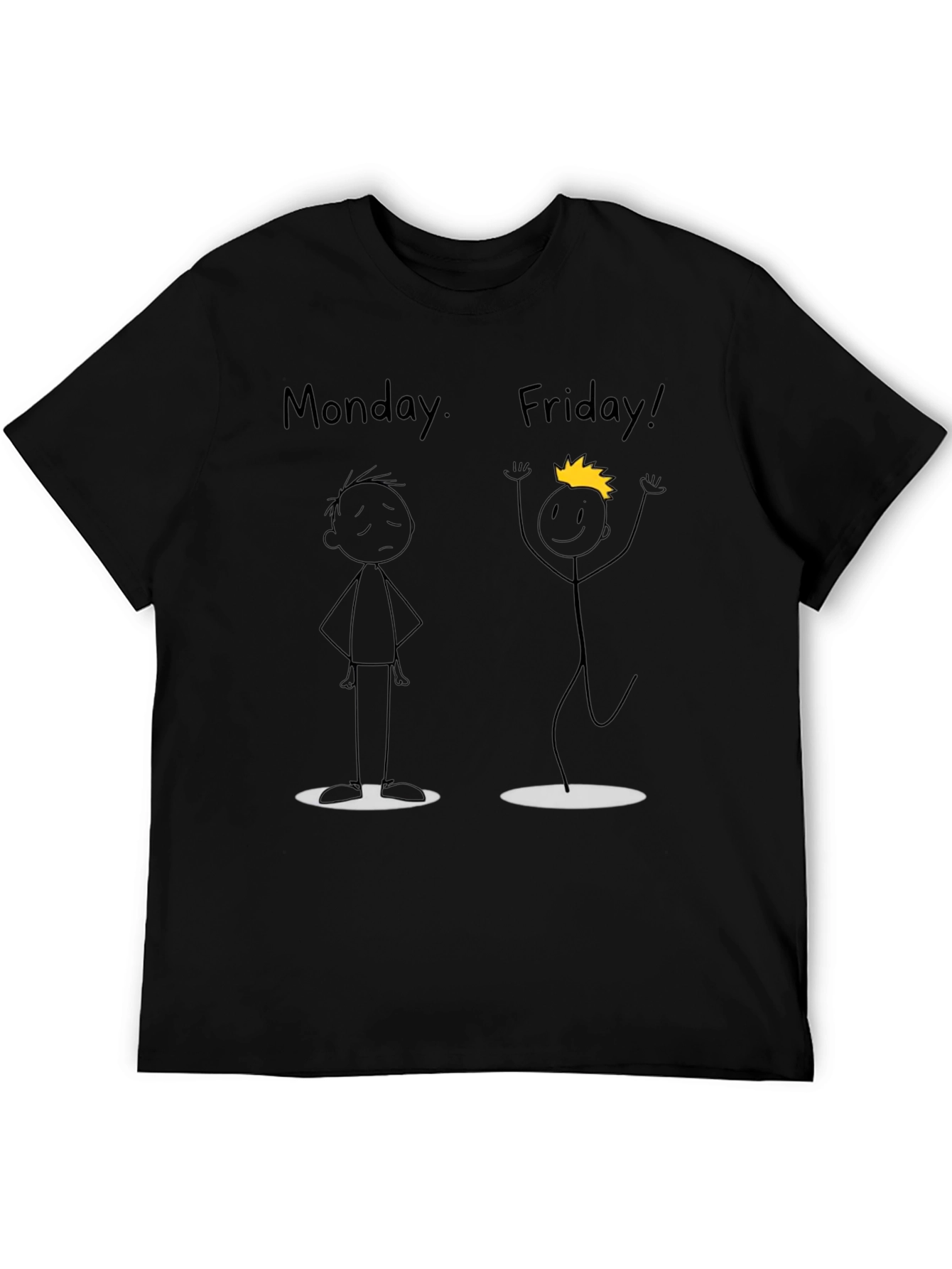 Monday Friday Graphic Black T-Shirt