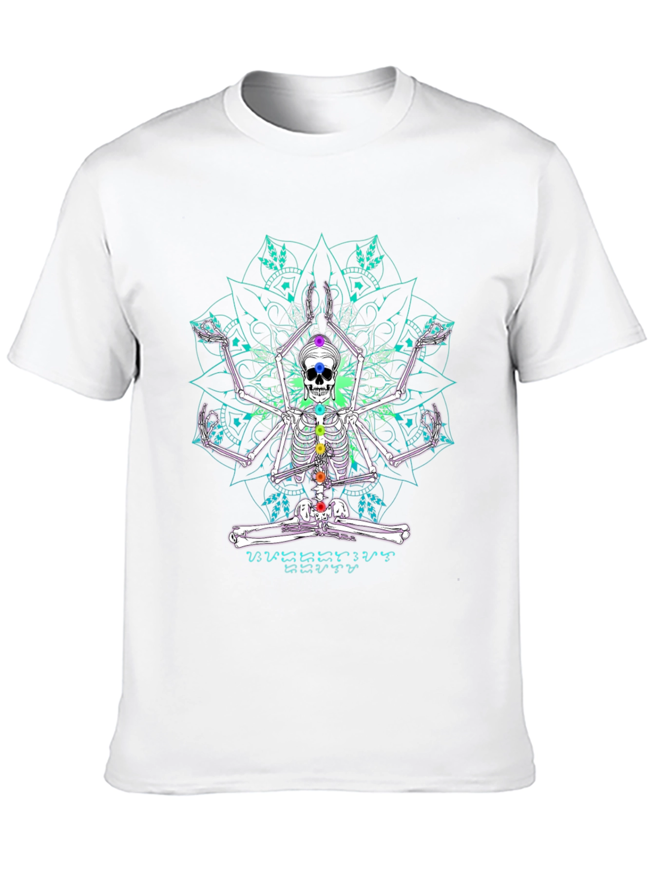 Skeleton Yoga Mandala Black T-Shirt