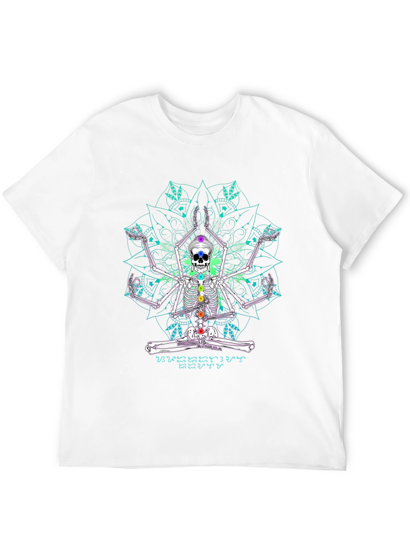 Skeleton Yoga Mandala Black T-Shirt