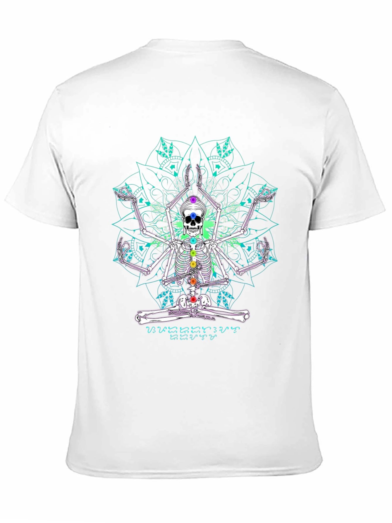 Skeleton Yoga Mandala Black T-Shirt