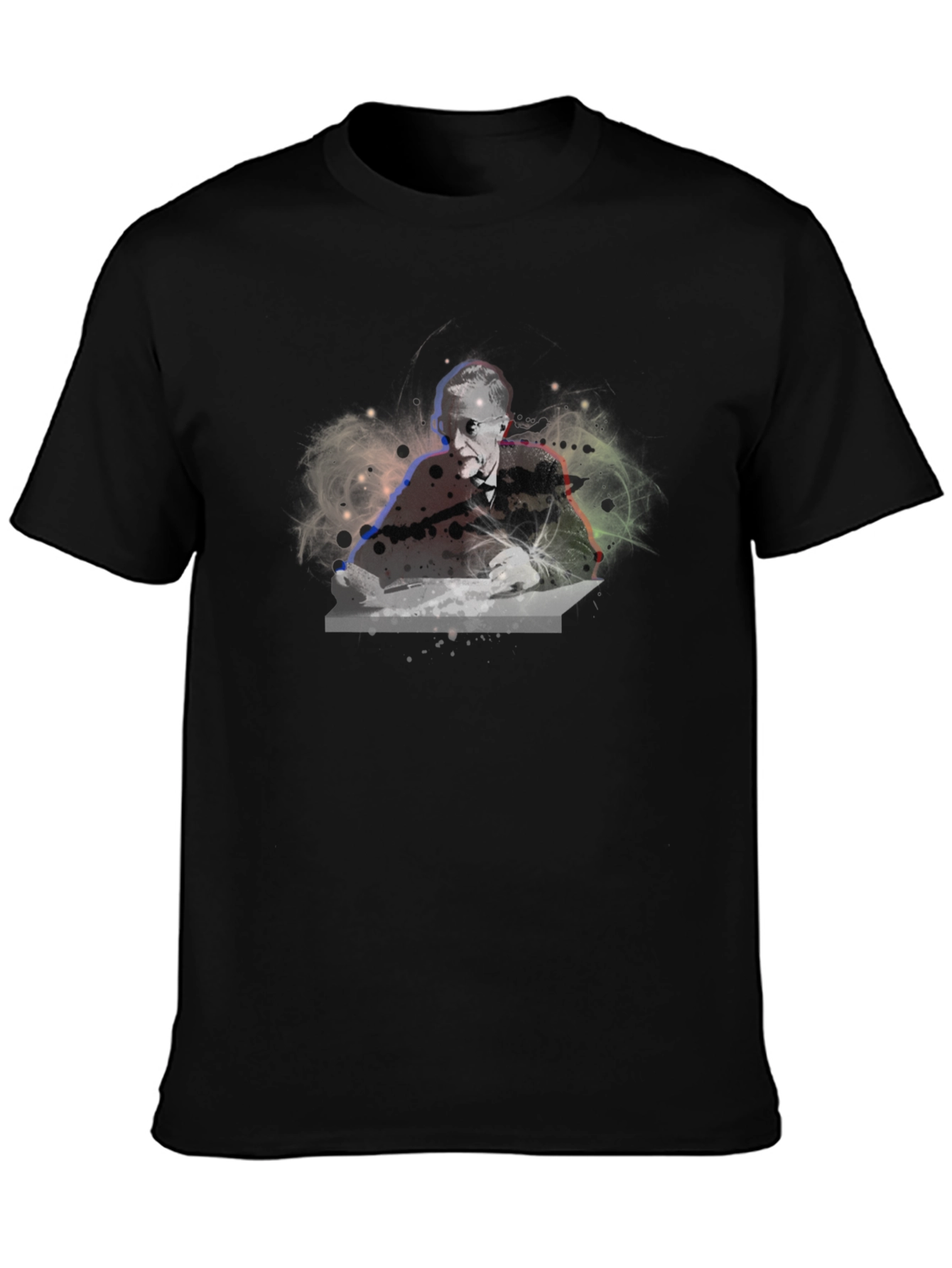 Abstract Portrait Graphic Black T-Shirt