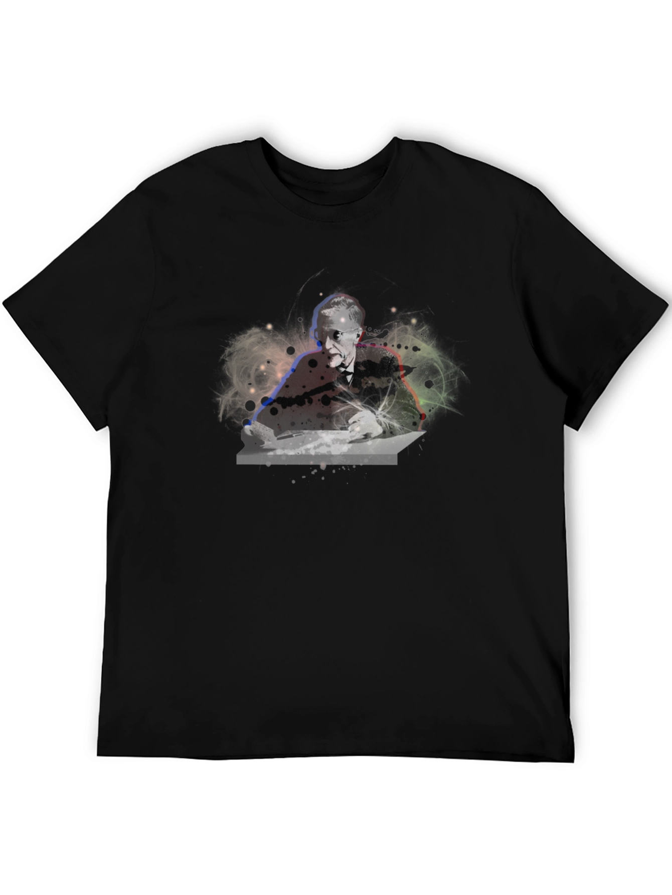 Abstract Portrait Graphic Black T-Shirt