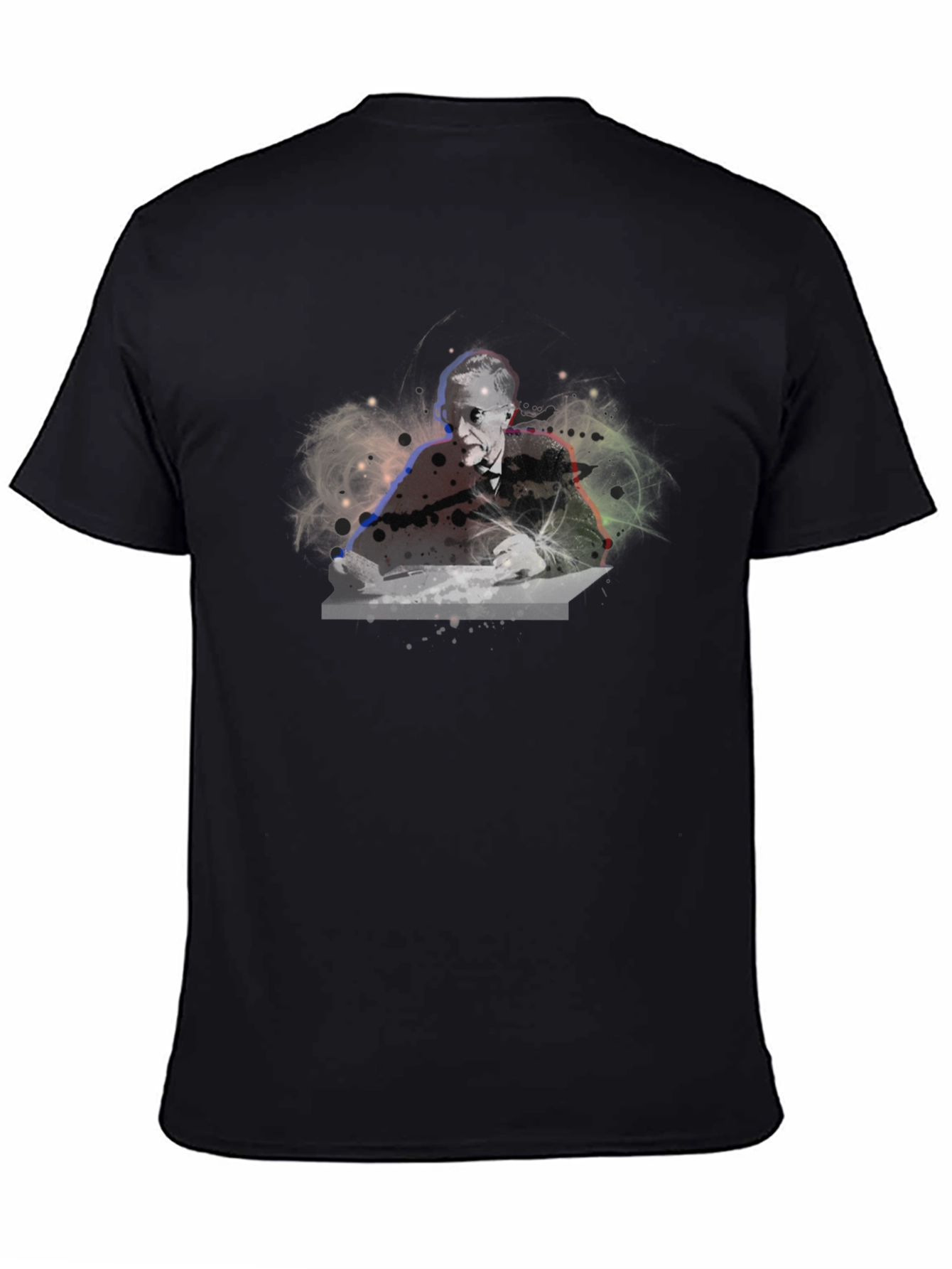 Abstract Portrait Graphic Black T-Shirt