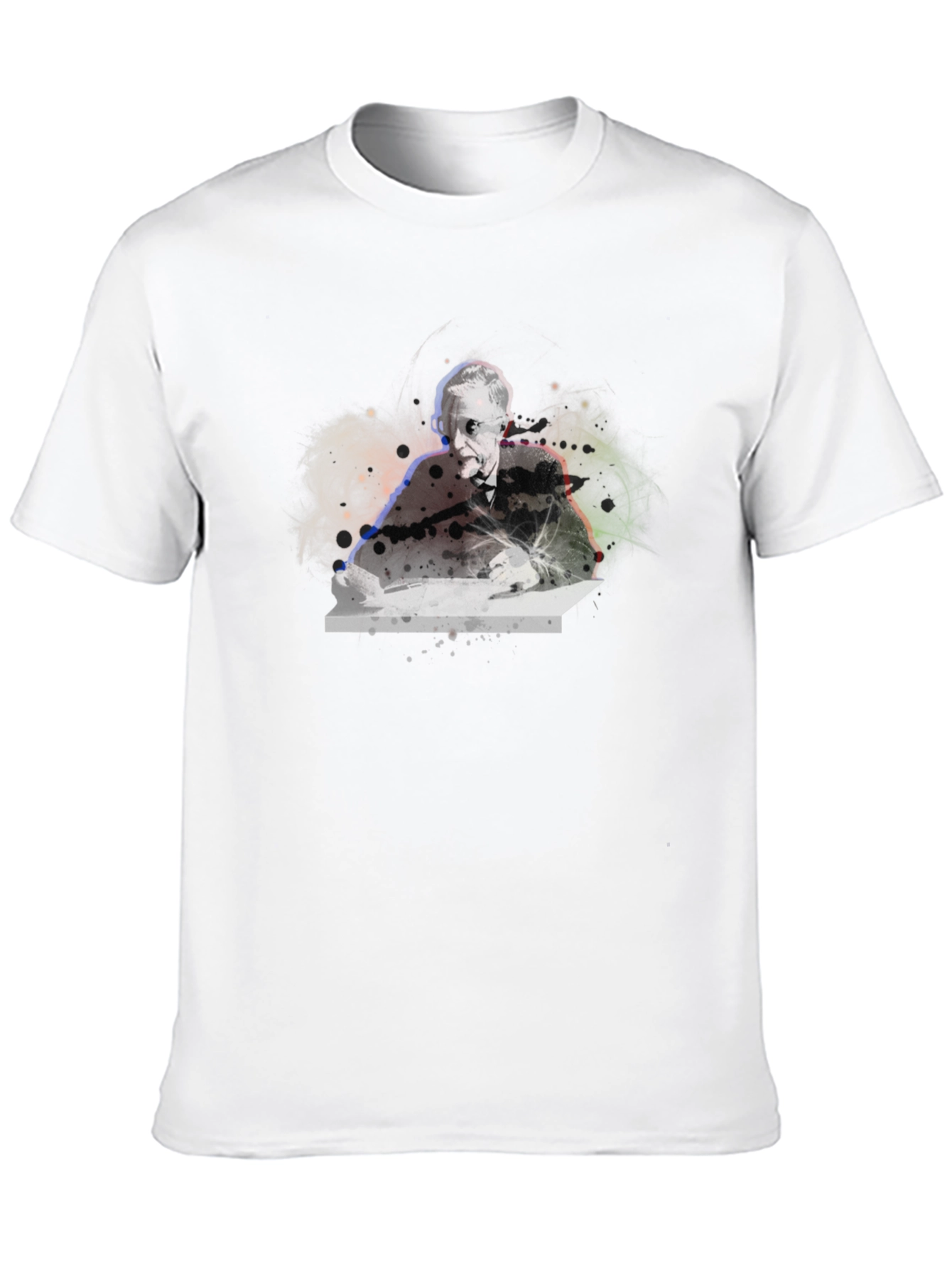 Abstract Portrait Graphic Black T-Shirt