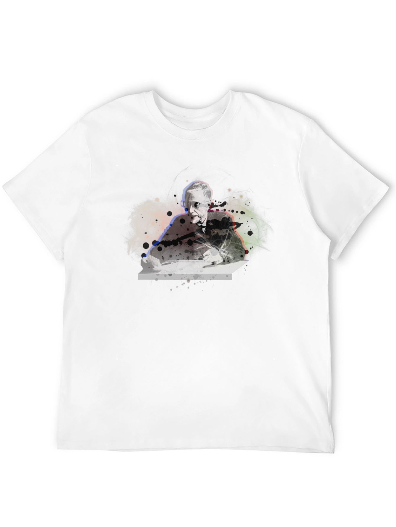 Abstract Portrait Graphic Black T-Shirt