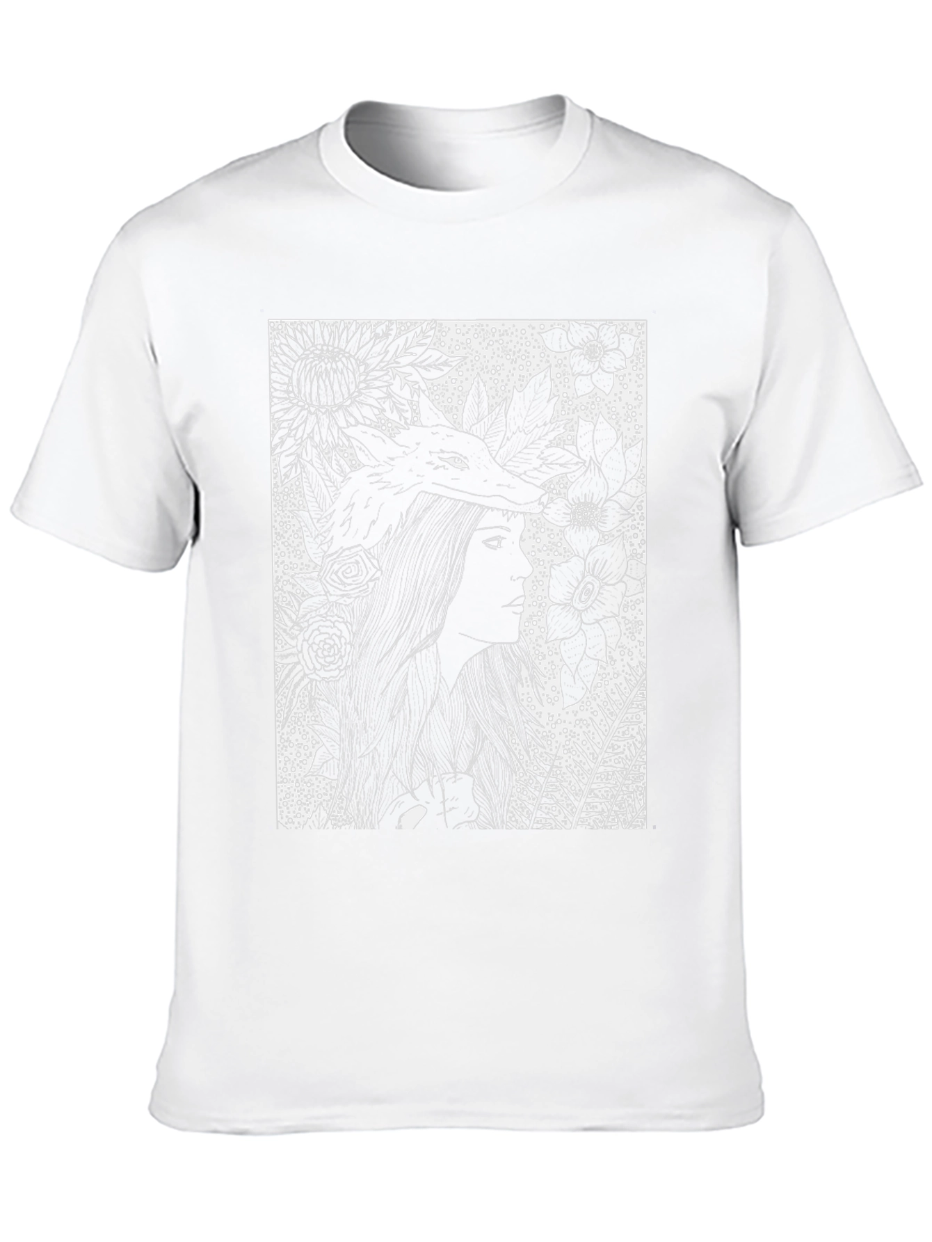 Black Floral Wolf Graphic Tee