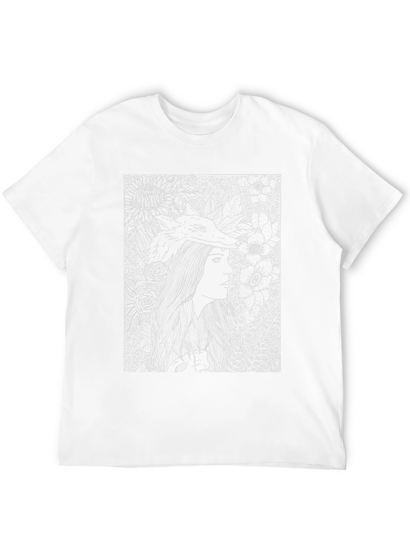 Black Floral Wolf Graphic Tee