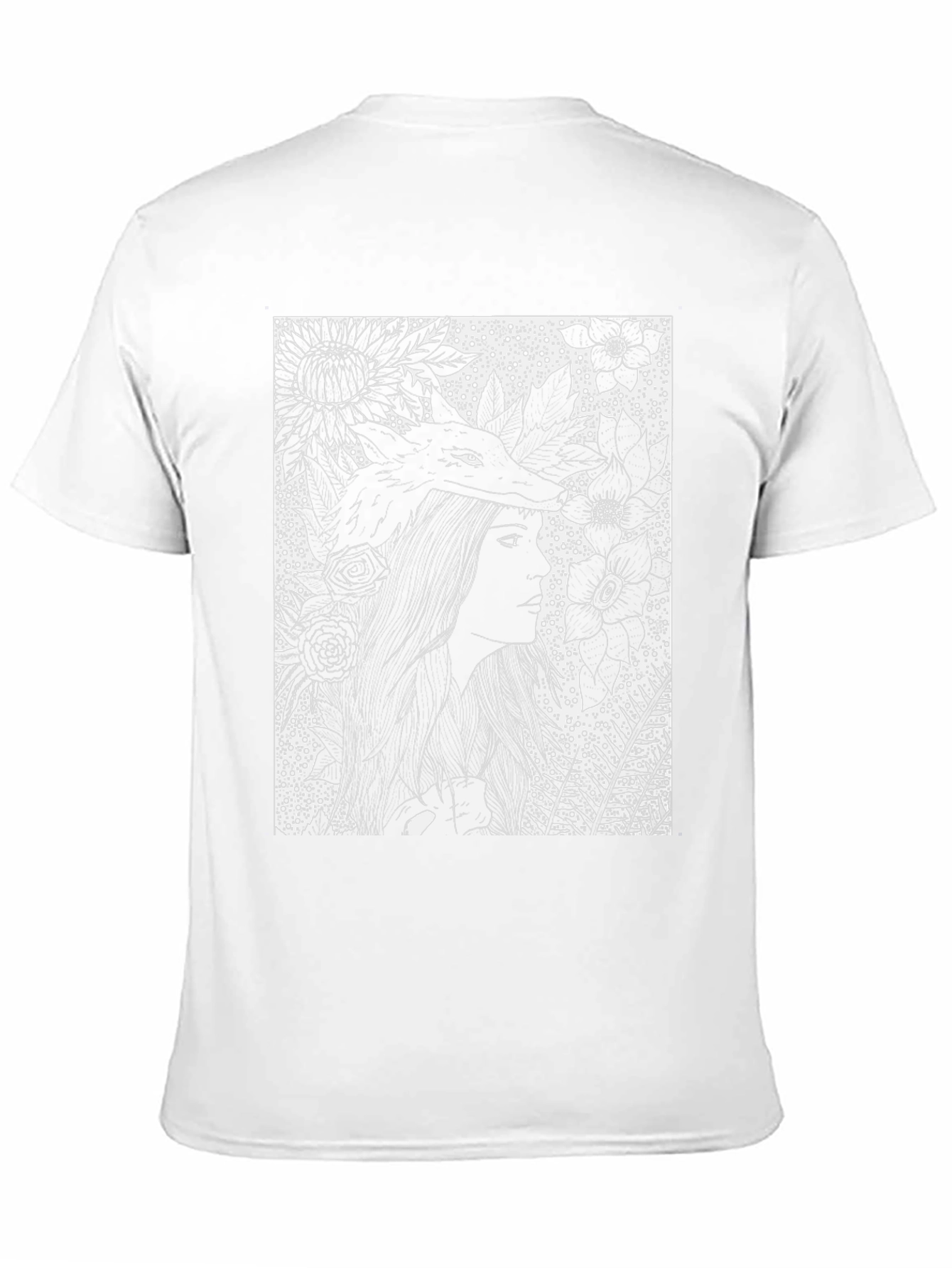 Black Floral Wolf Graphic Tee