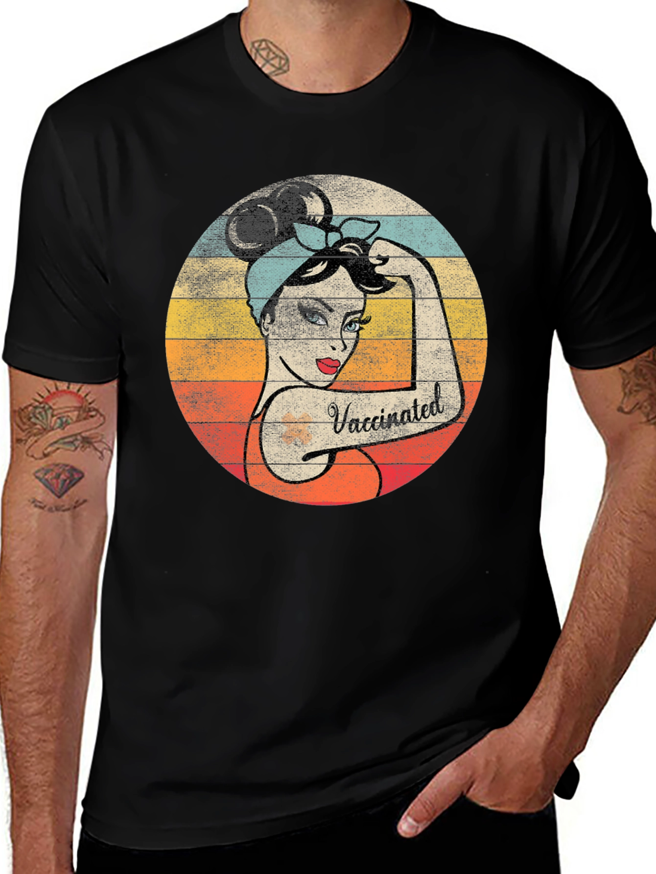 Retro Vaccinated Woman T-Shirt