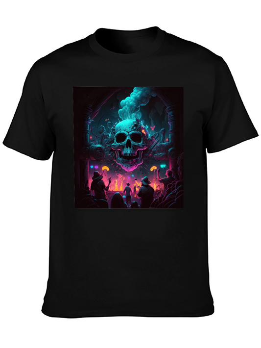 Skull Rave T-Shirt - Neon Gothic Style