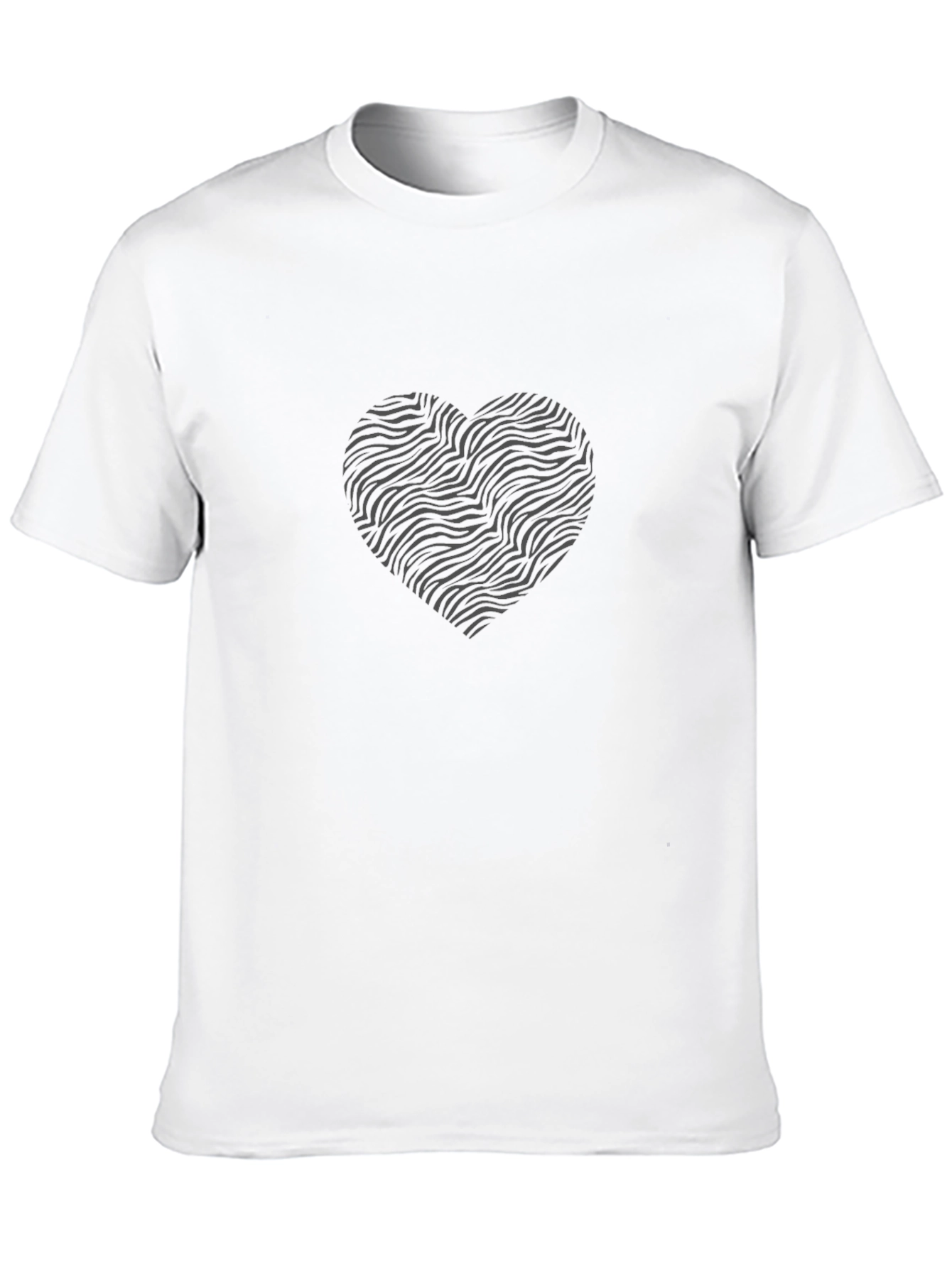 Black Zebra Heart Tee - Stylish Cotton Comfort