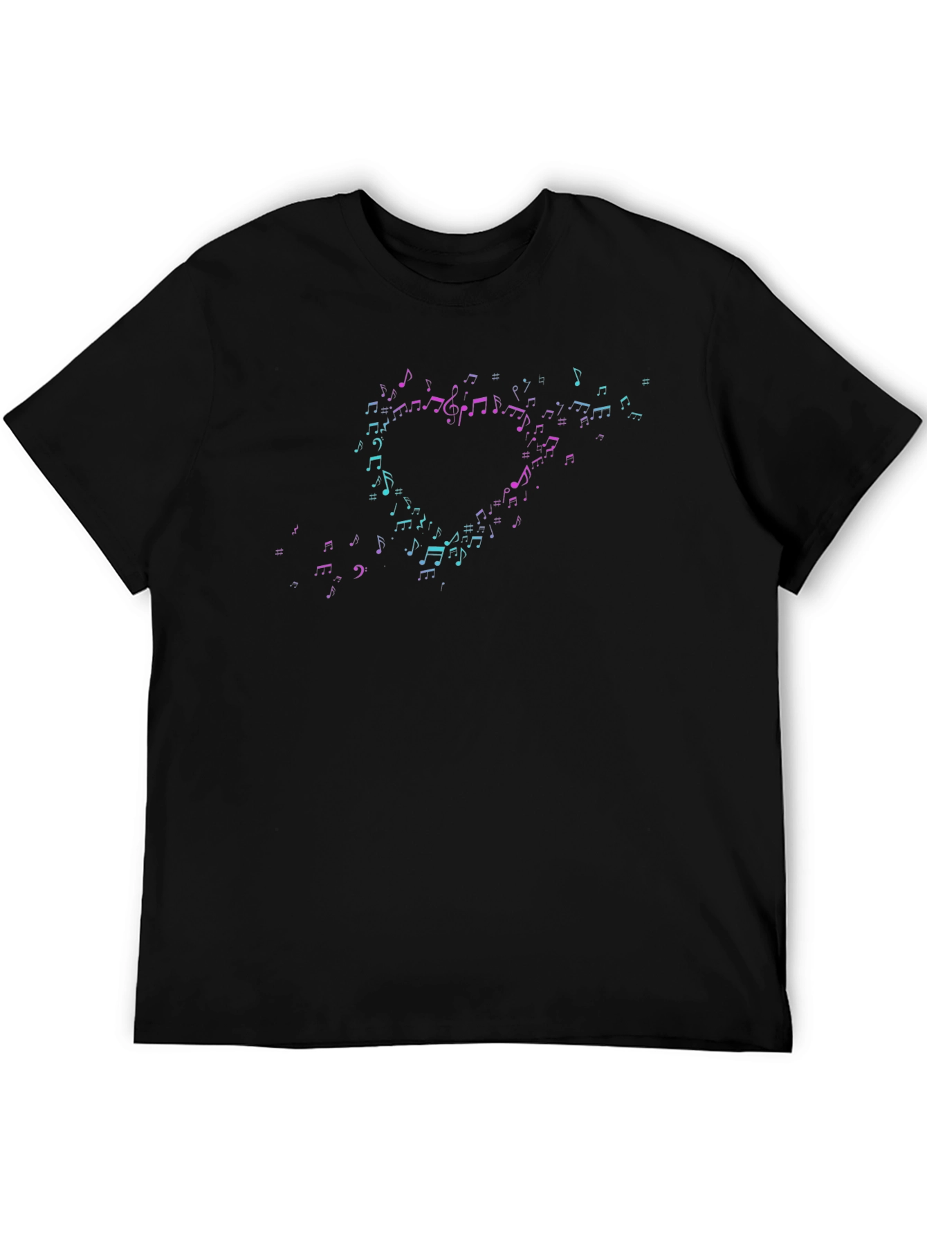 Musical Heart Notes Graphic T-Shirt