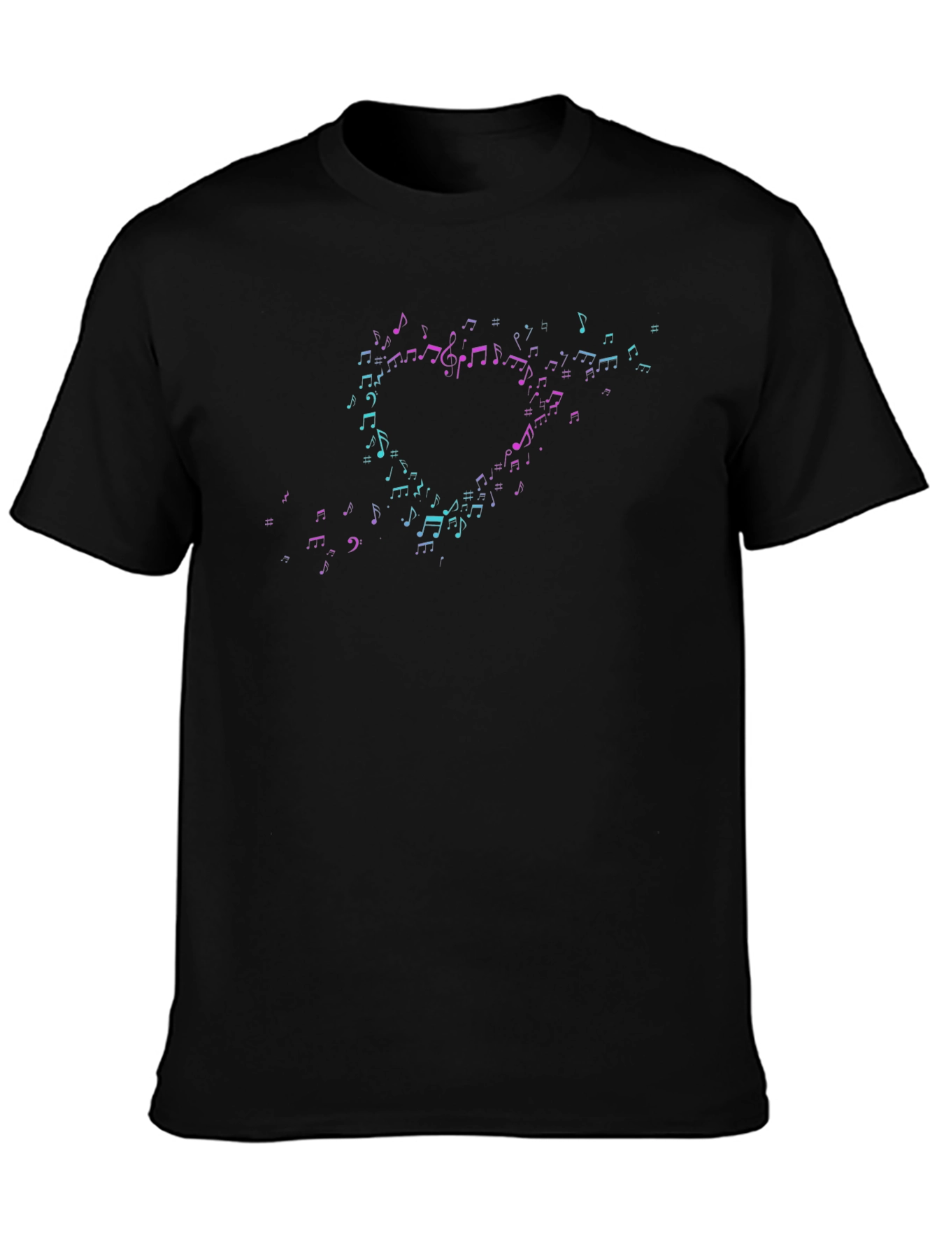 Musical Heart Notes Graphic T-Shirt