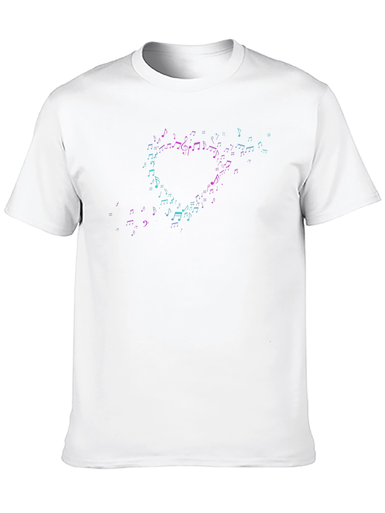 Musical Heart Notes Graphic T-Shirt