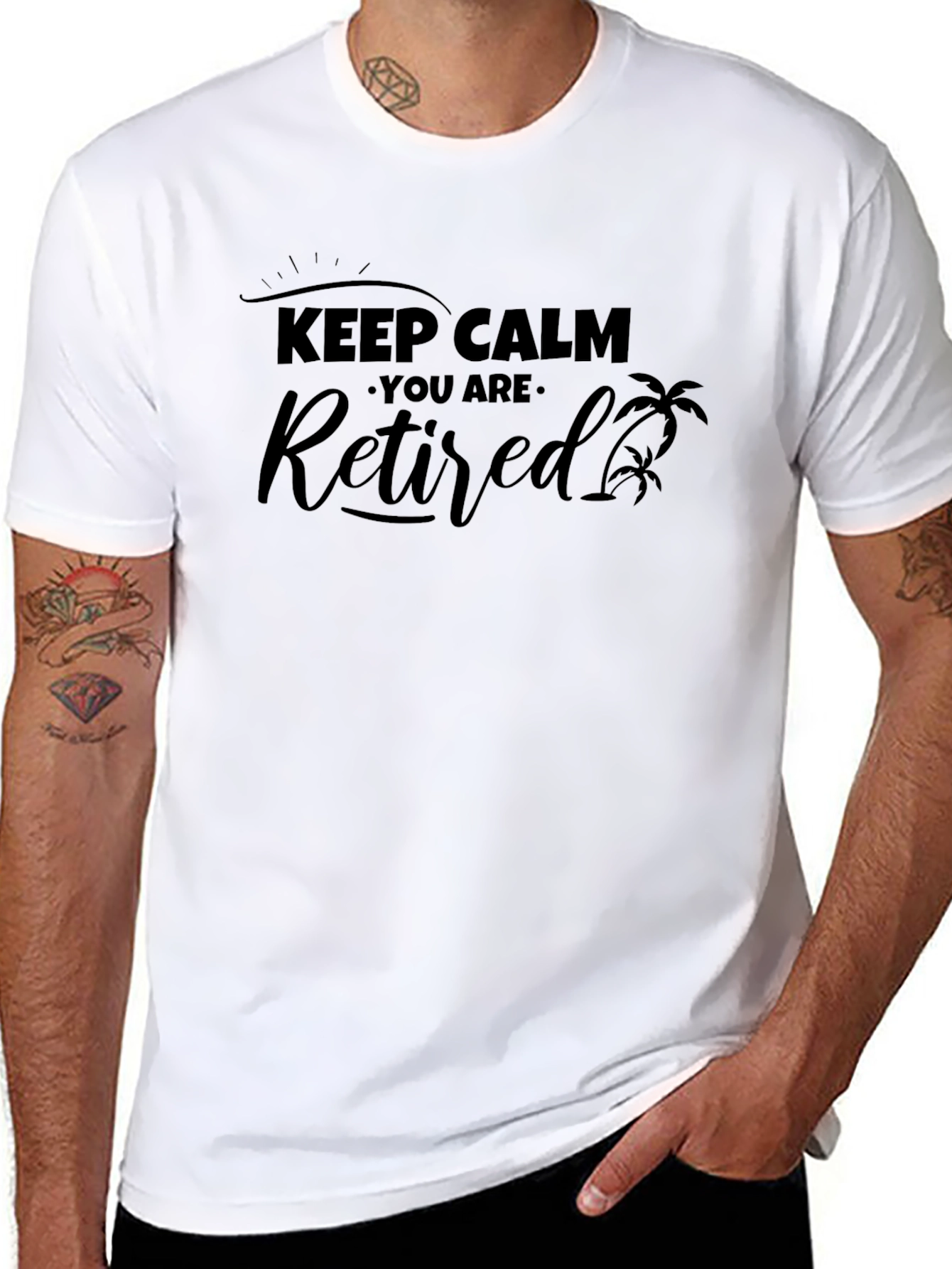 Keep Calm You Are Retired Black Graphic T-Shirt