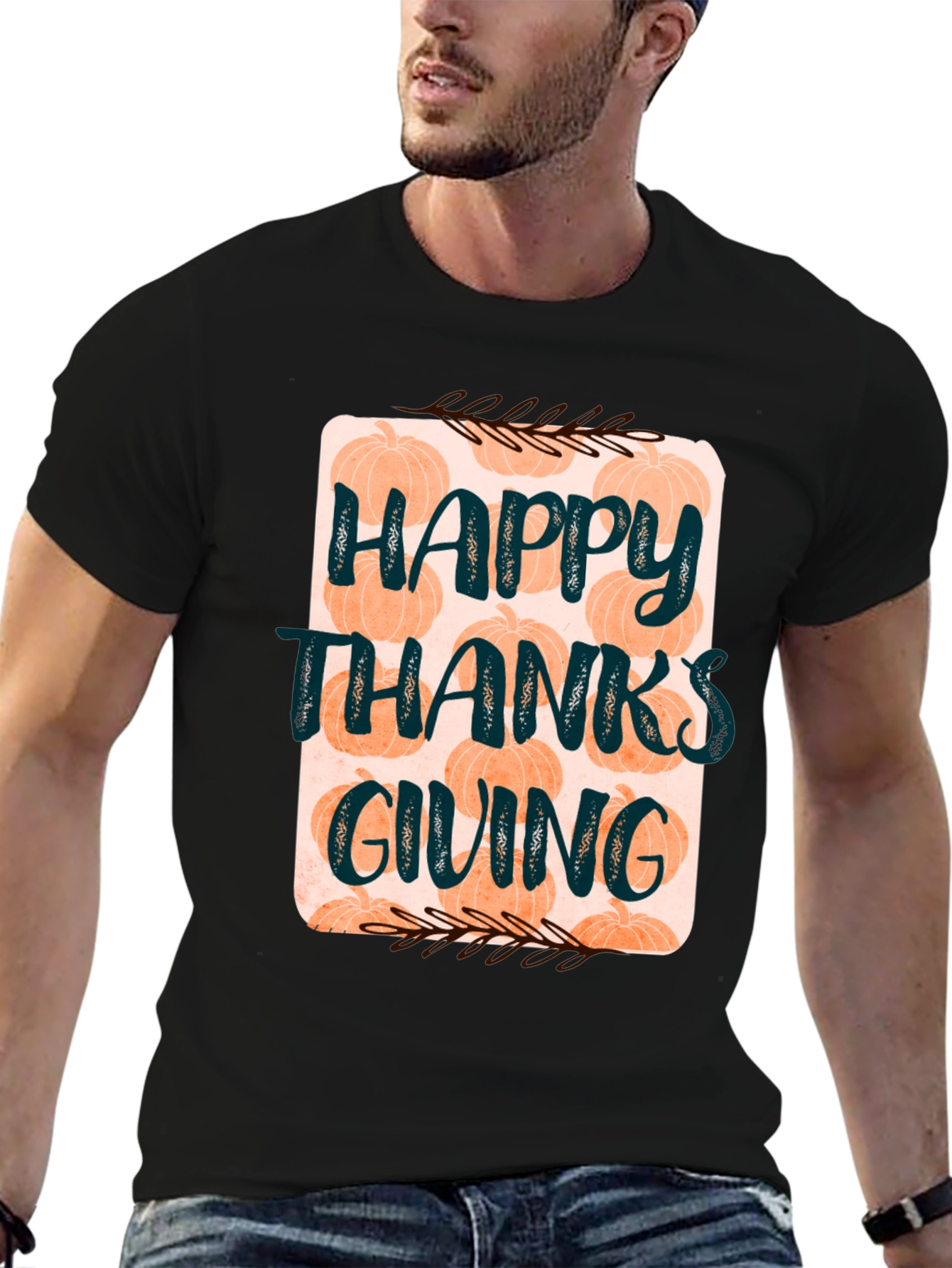 Happy Thanksgiving Pumpkin Graphic Tee