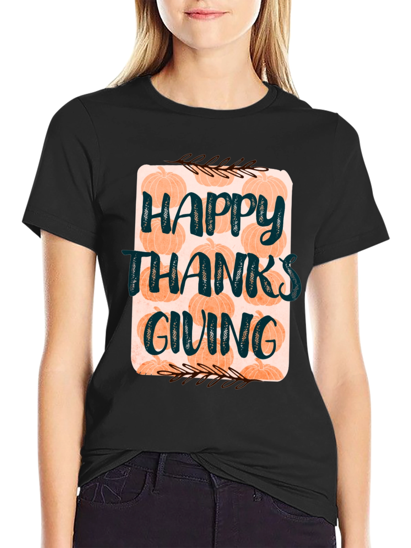 Happy Thanksgiving Pumpkin Graphic Tee