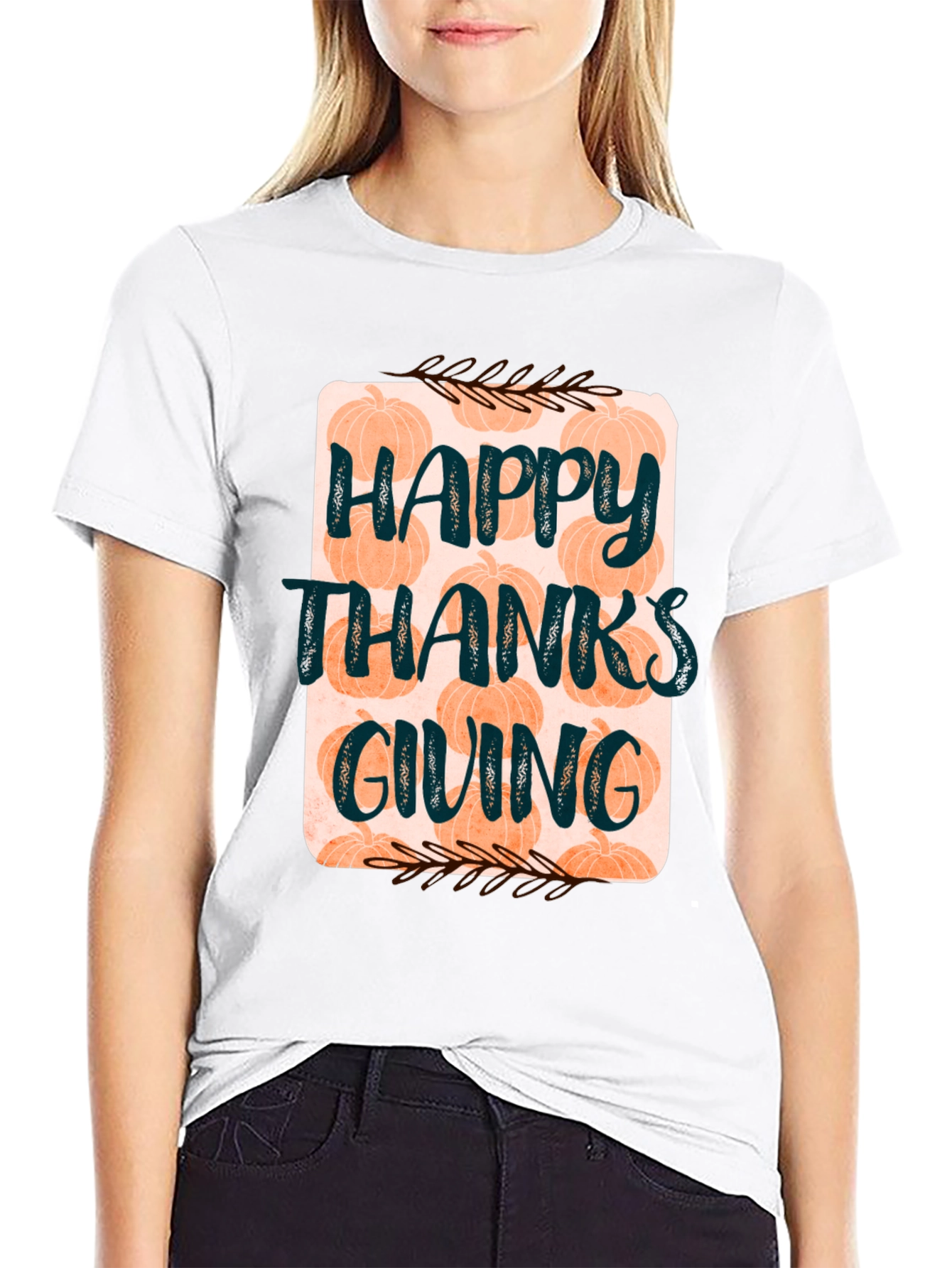 Happy Thanksgiving Pumpkin Graphic Tee